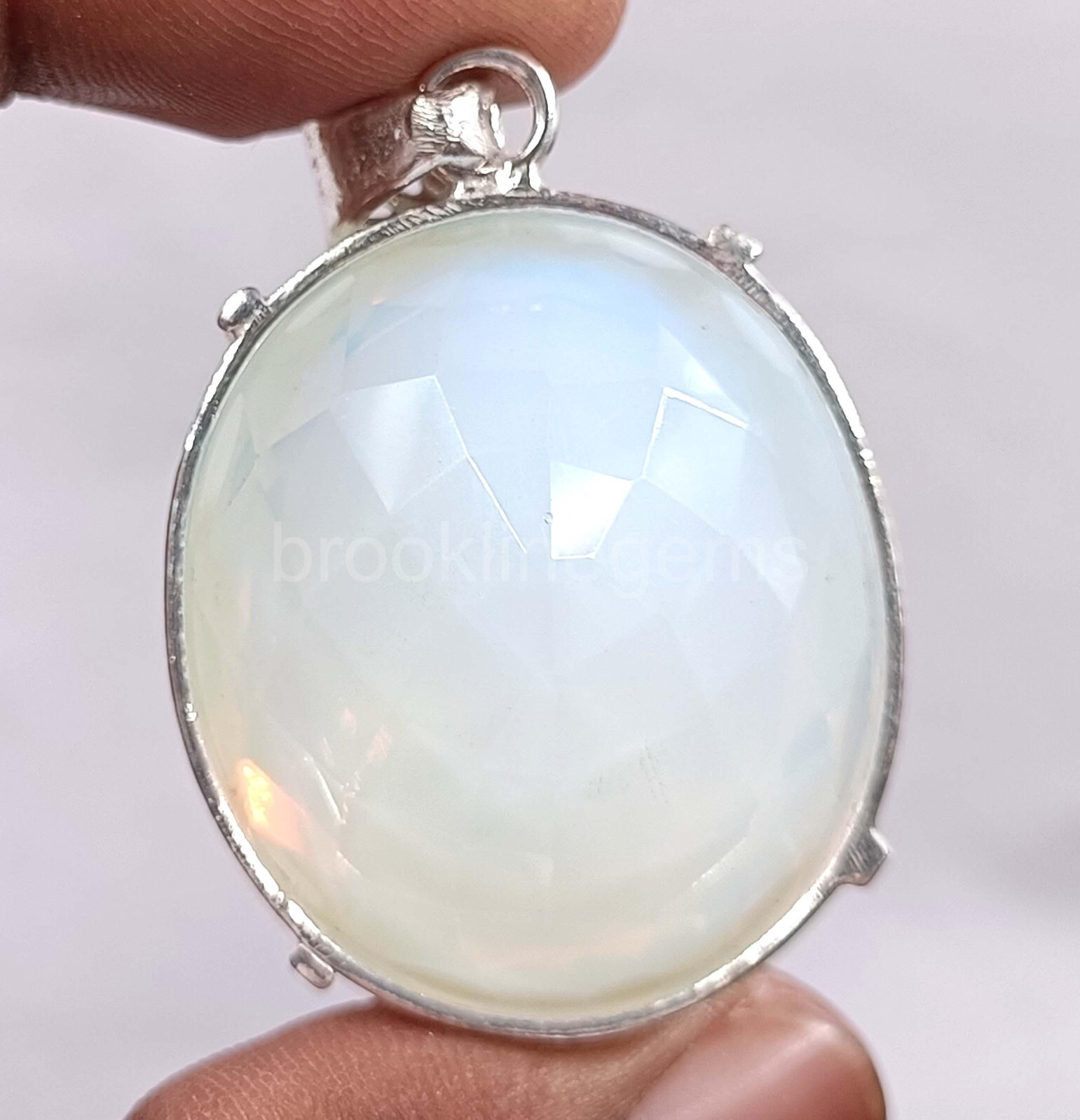 Oval Cut 123.60 Ct Blue Opal EGL 925 Solid Silver Pendant Loose Gemstone 5ARE