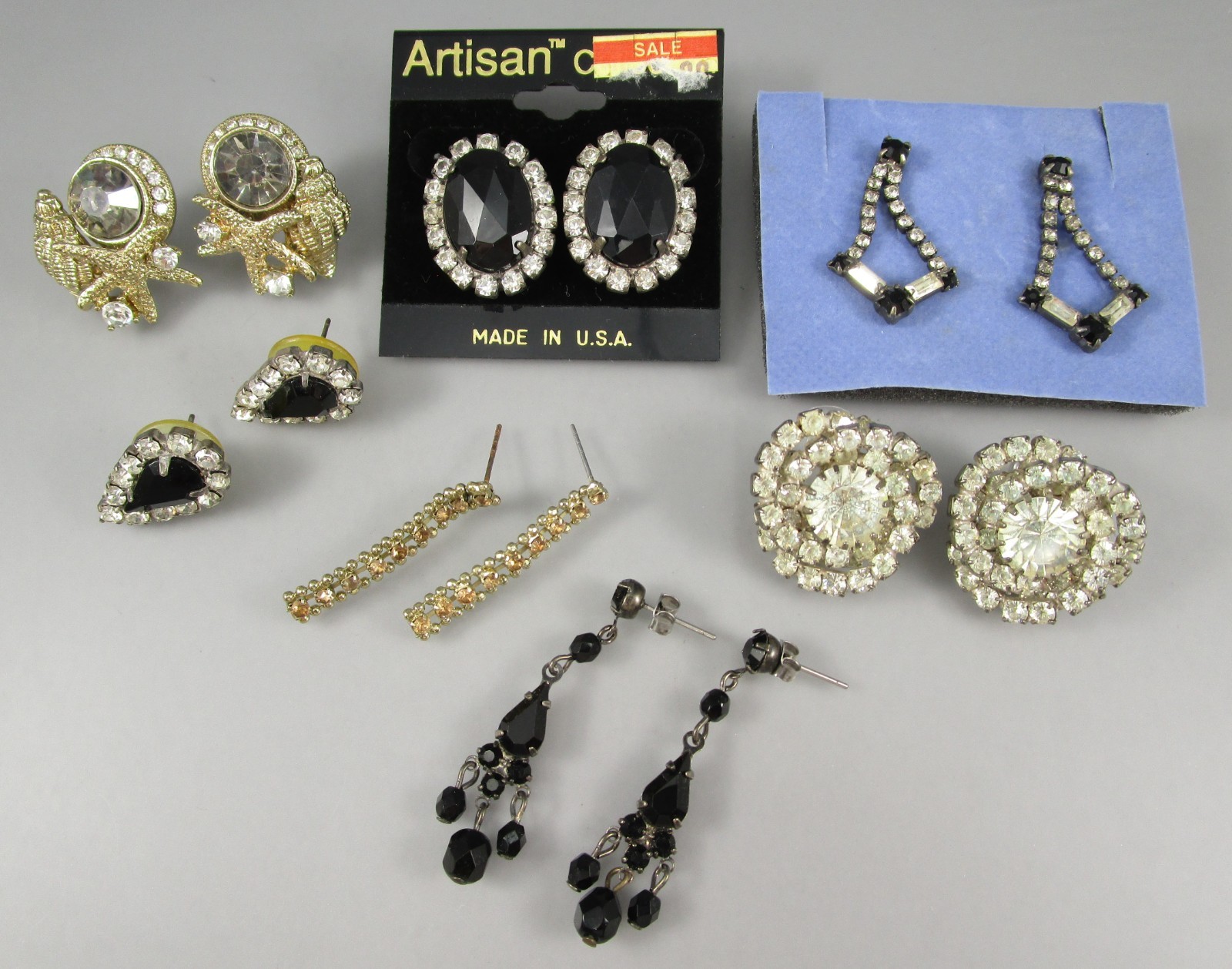 Vtg Mod Retro Varying Colors & Multi Styles LOT of 7 Post Pierced Earrings 152G