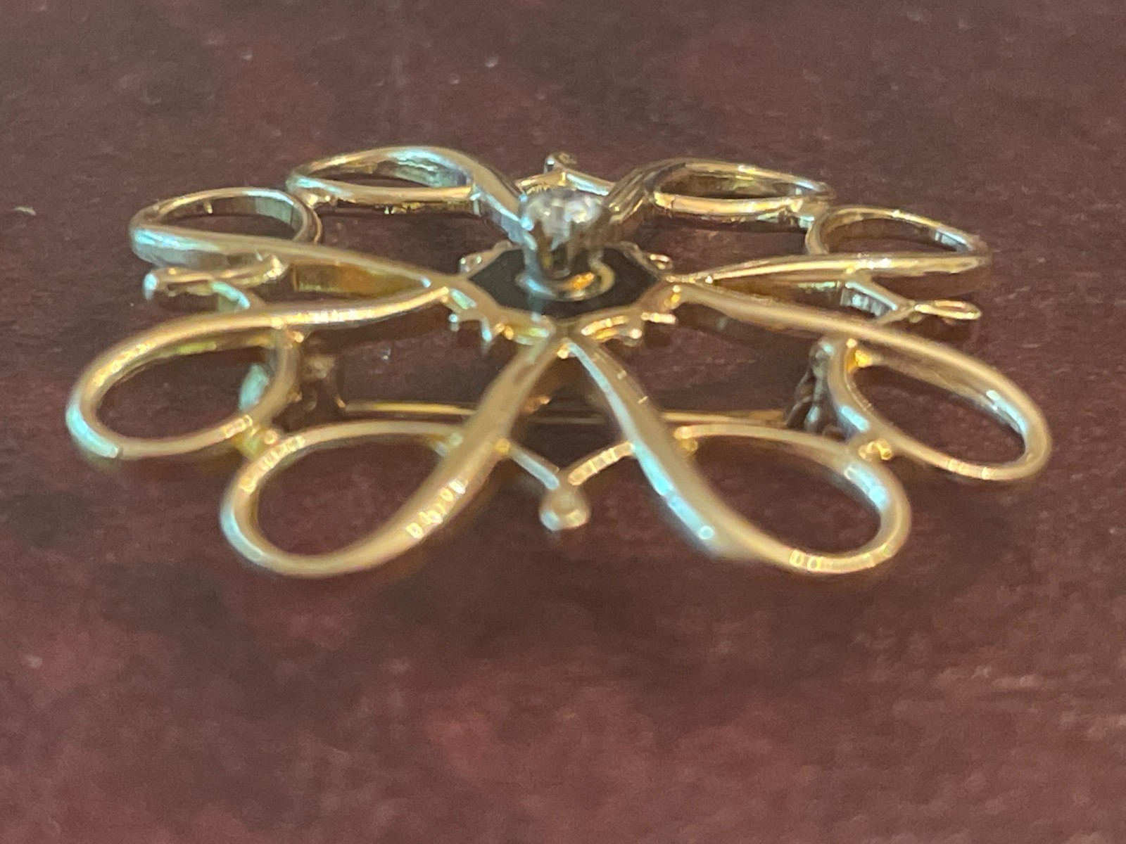 Vintage AVON 10K Yellow Gold Diamond & Onyx Award Pin/ Brooch w/ Box & Booklet