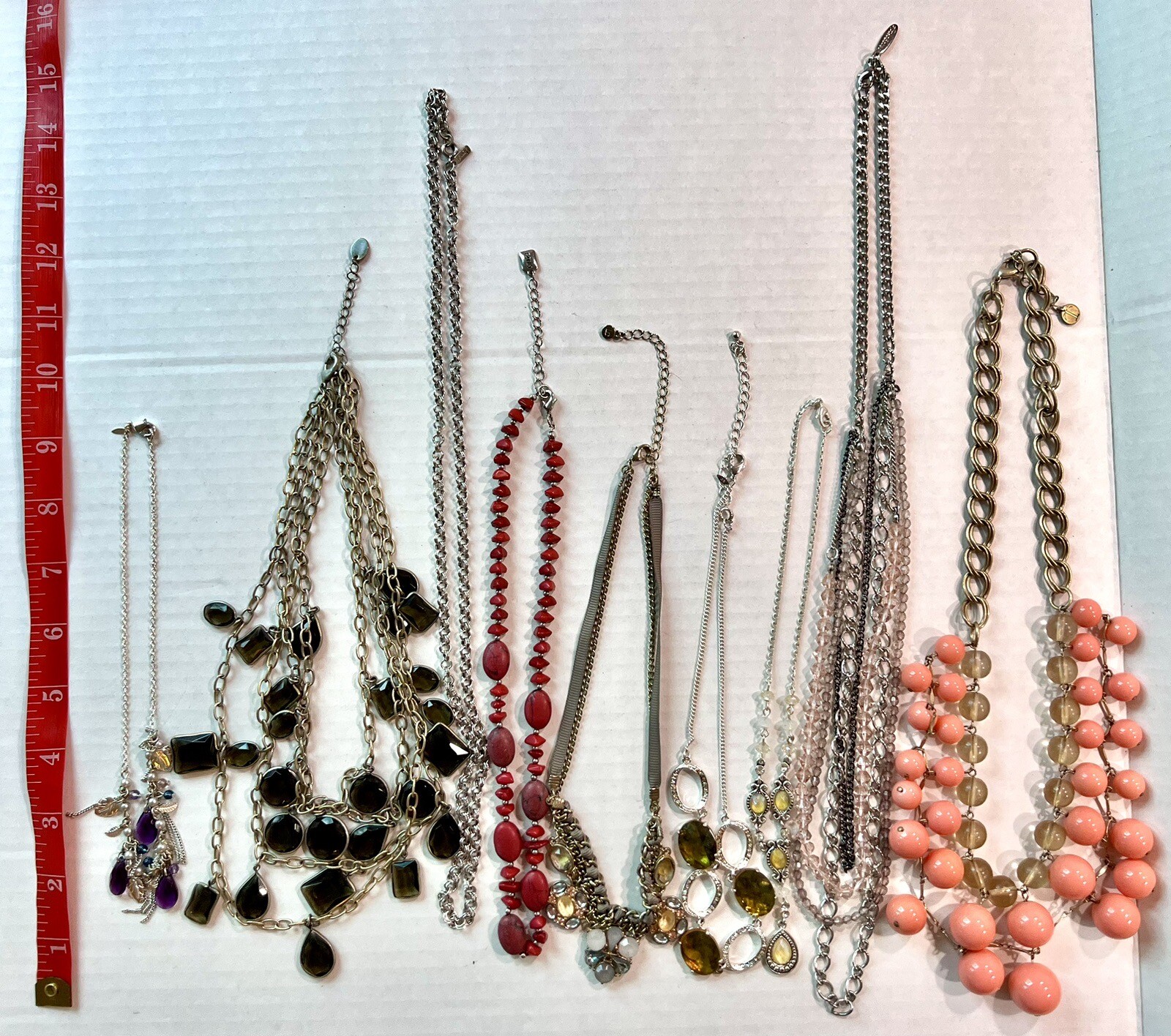 Designer Necklaces Lot Danielle Stevens Avon Chaps Monet Talbots LC 14-28” 9ct