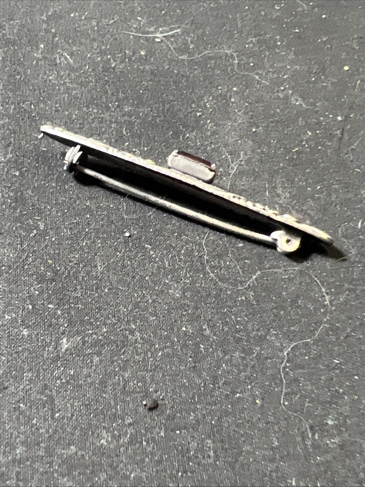 Antique Art Deco Fishson Silverite Rhinestone Bar Pin c.1920’s