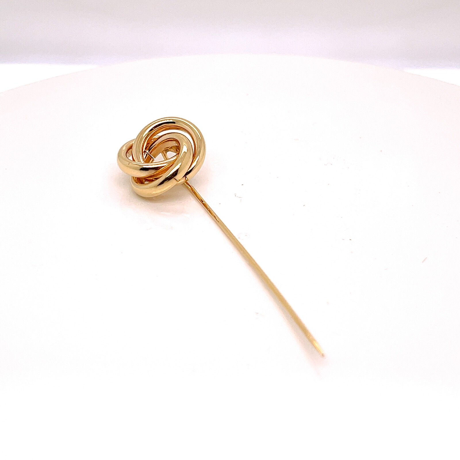 Large Mid-Century 14 Karat Gold Love Knot Stick Pin – 14k VR