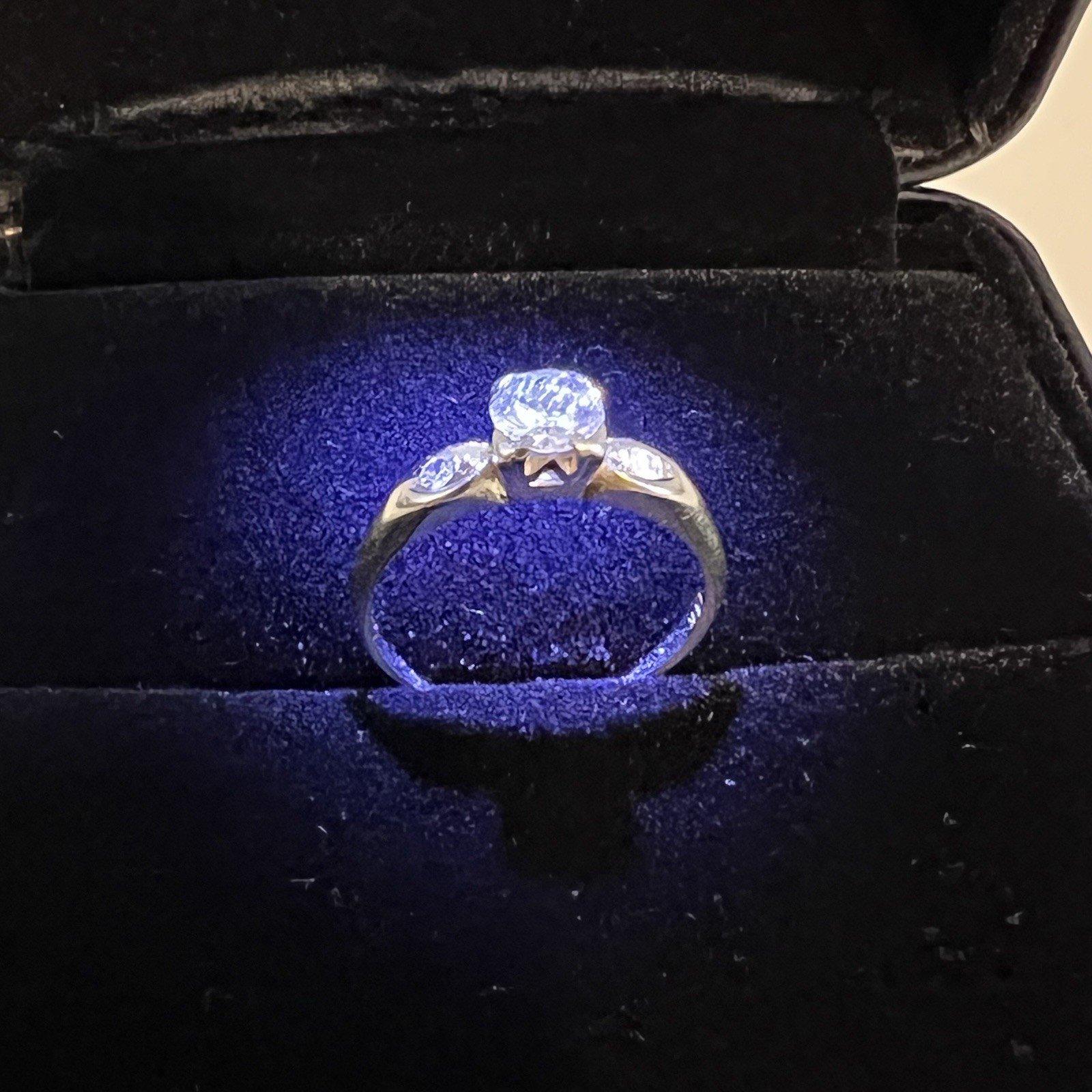 Vtg 14k White Gold 6.75 Ring Old European Cut Diamond 0.5ct H Color SI2 Clarity