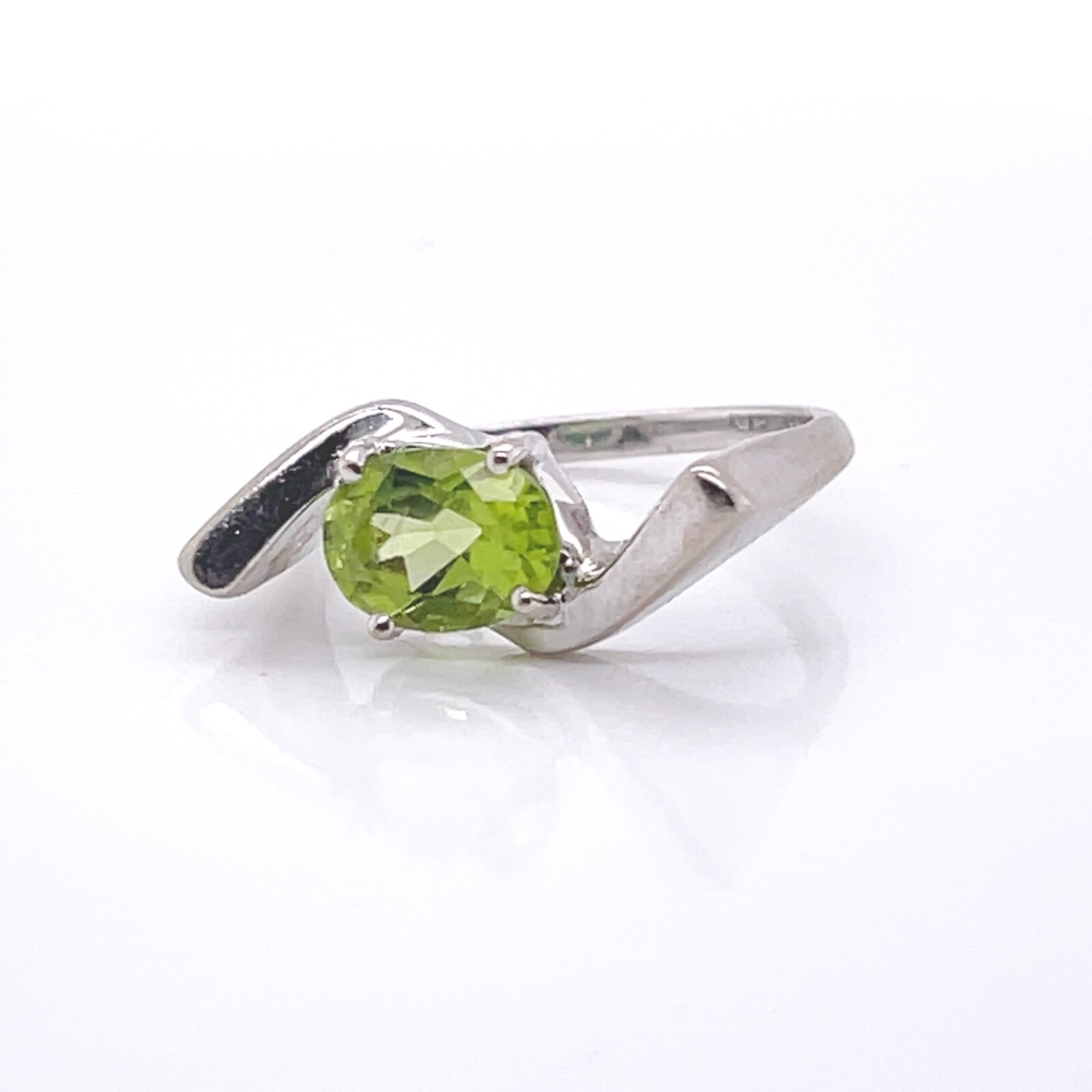 14 Karat White Modernist Designer Gold & Citrine Ring – 14k gemstone VR