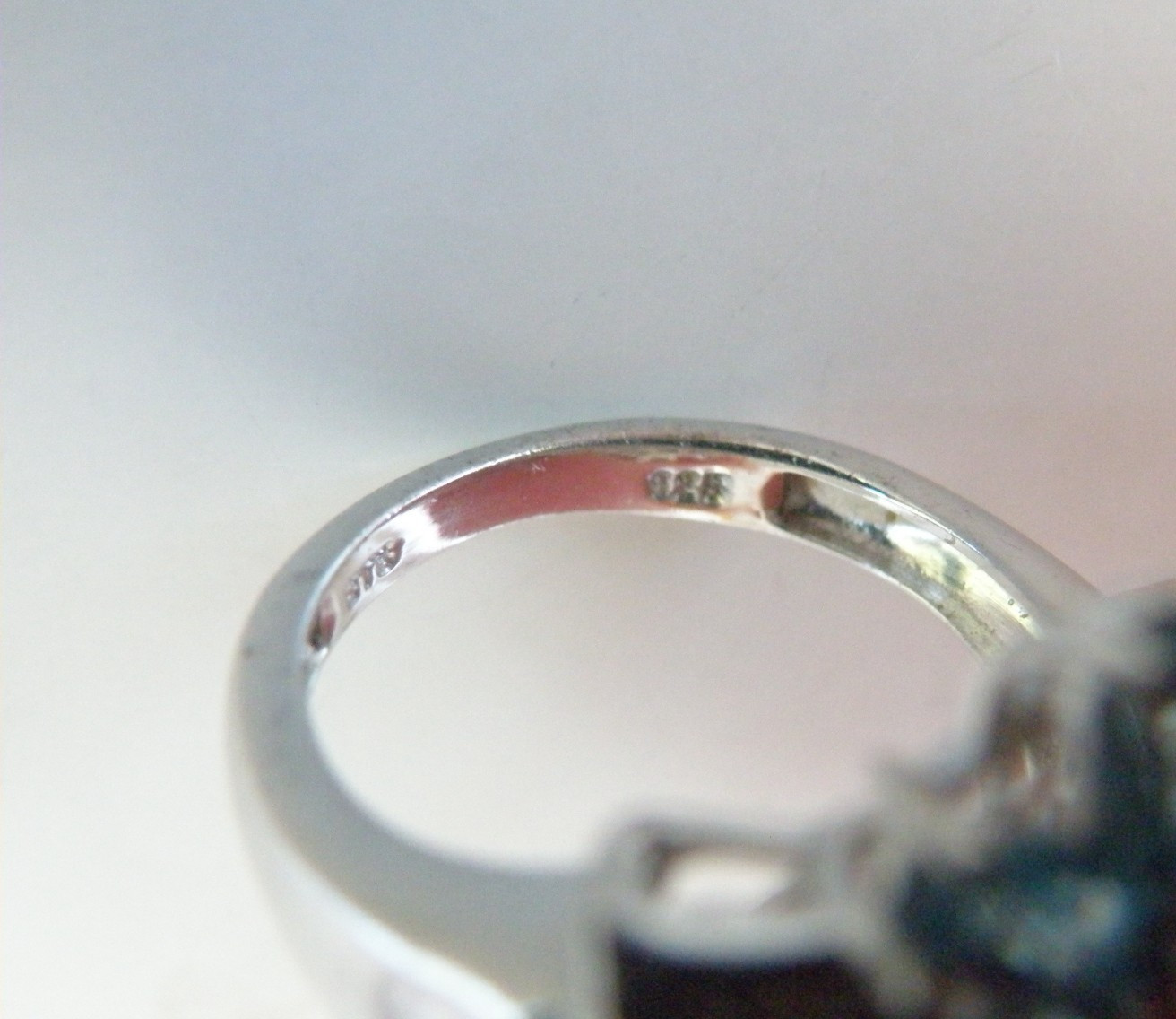 Vintage Sterling Silver 925 Cluster Natural Aqua Blue Apatite Large Ring Size 6