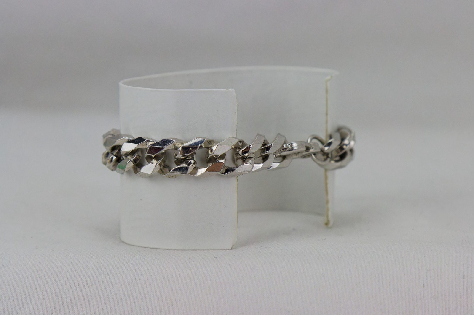 Swank Vintage Silver Tone Chunk-Chain Bracelet, 4gr