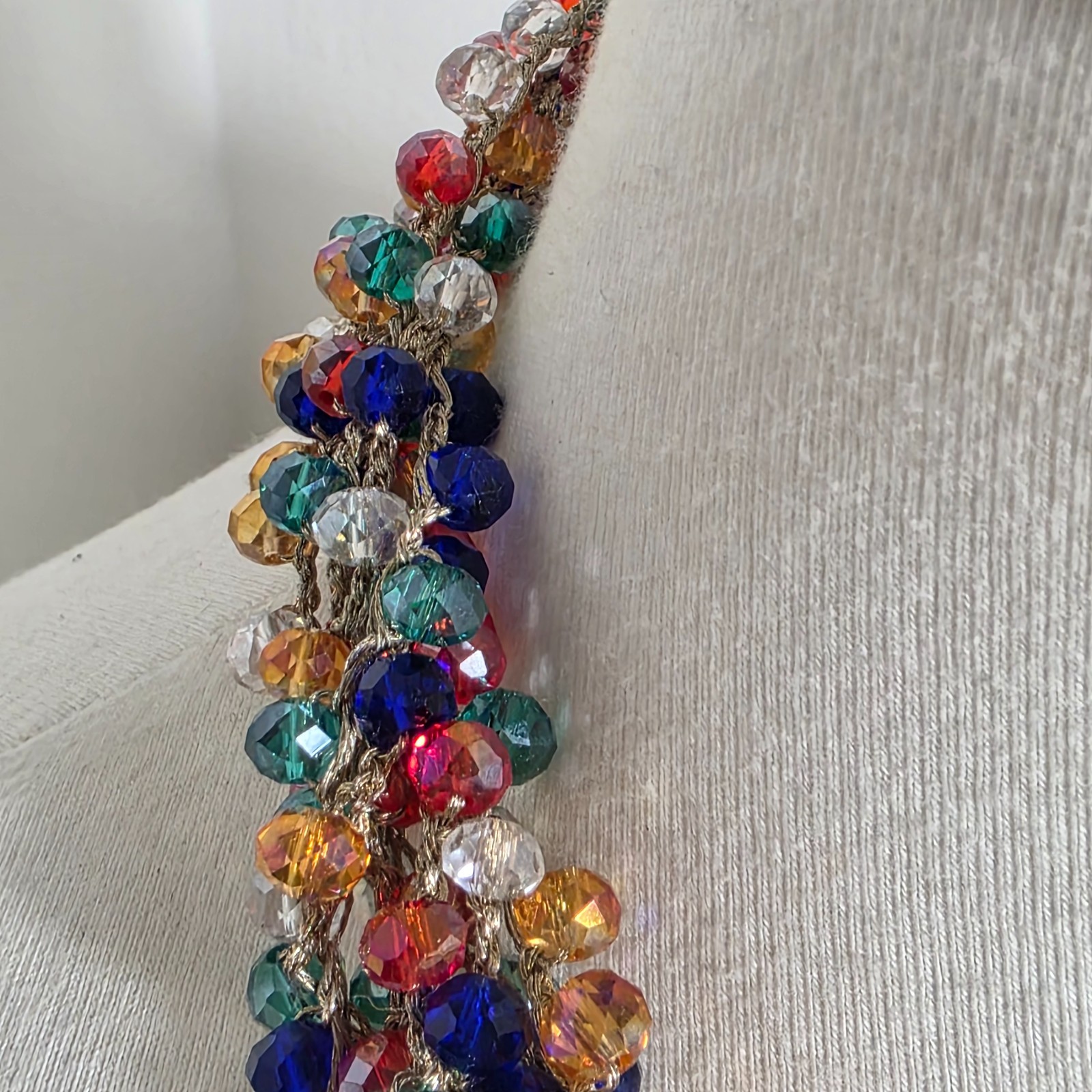 Stella & Ruby Multi-Colored Beaded Necklace Faceted Acrylic Crystal Beads