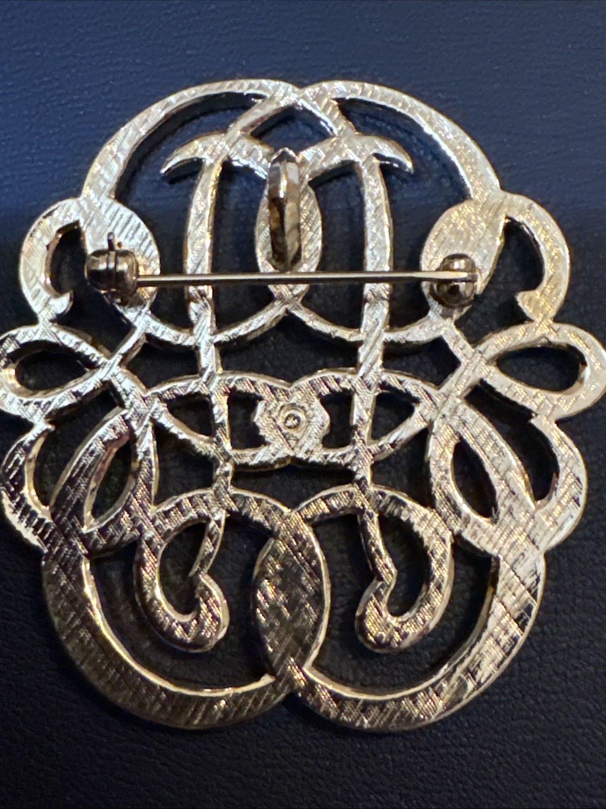 Gold Tone Brooch Or Wear As A Necklace With Gold Tone Necklace