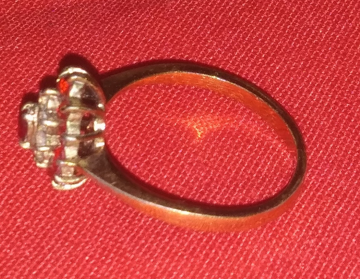 Vintage Ruby & Garnet Color Diamond Accent Gemstone Gold Tone Cocktail Ring Sz 9