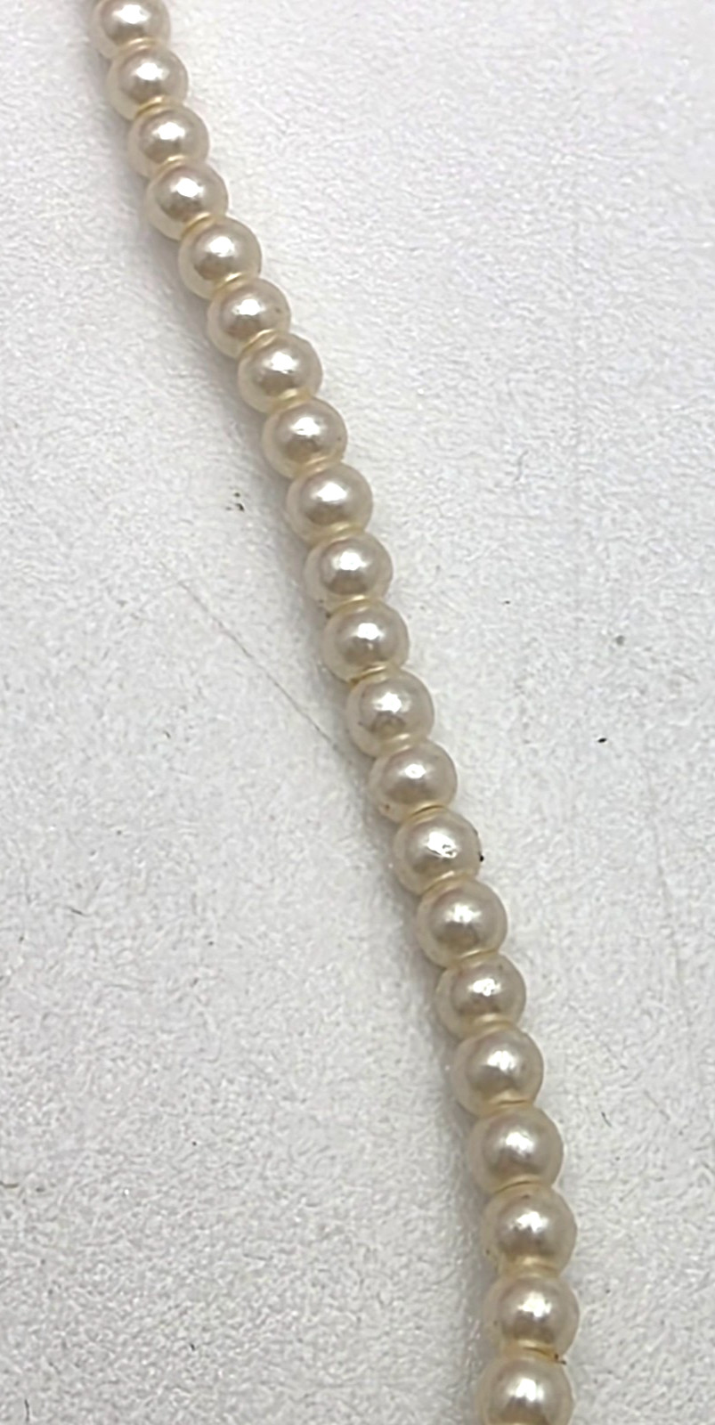 Vintage 1928 Porcelain Rose Faux Pearl Drop Necklace Gold Tone 16 in
