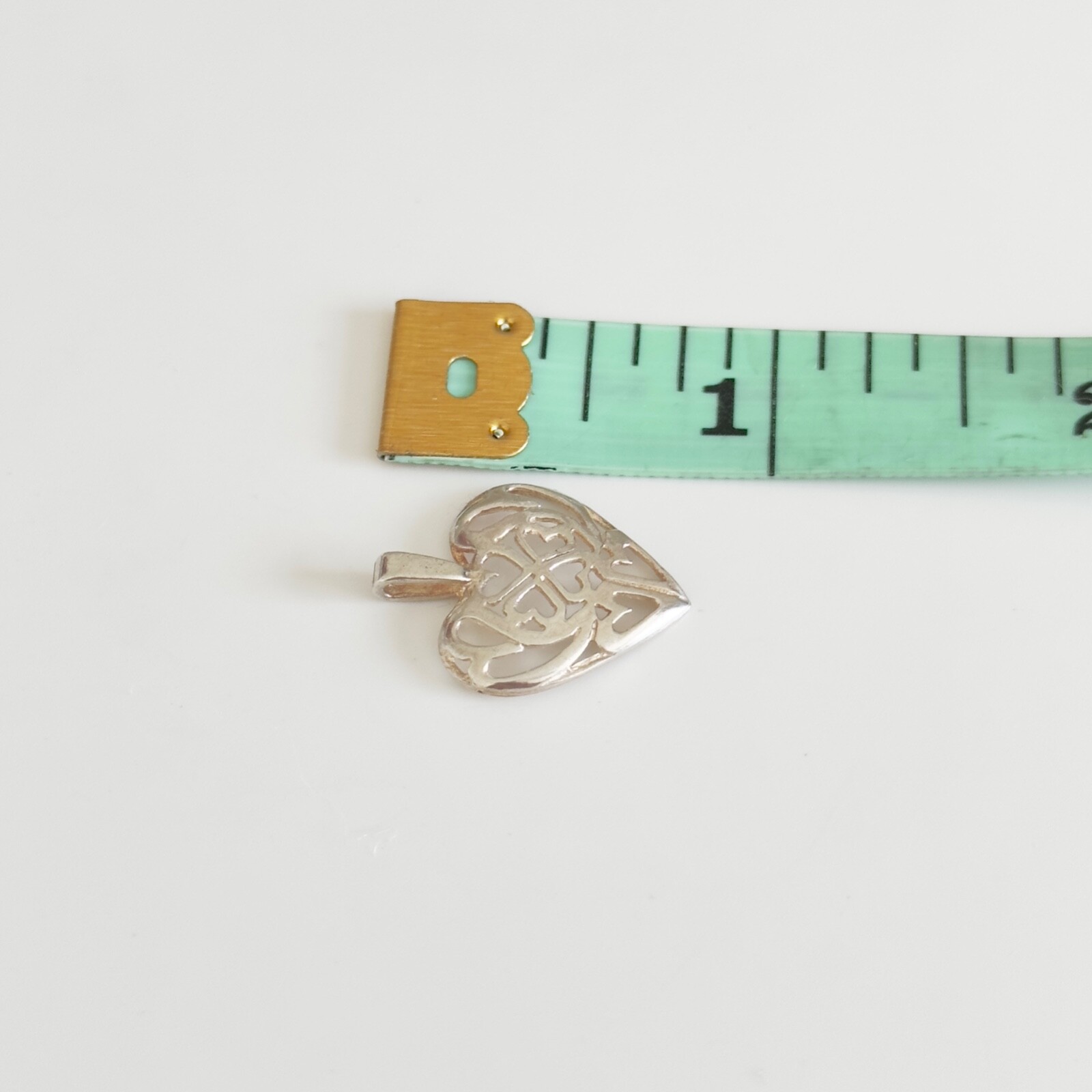 Vintage 925 Sterling Silver Openwork Hearts Love Themed Pendant