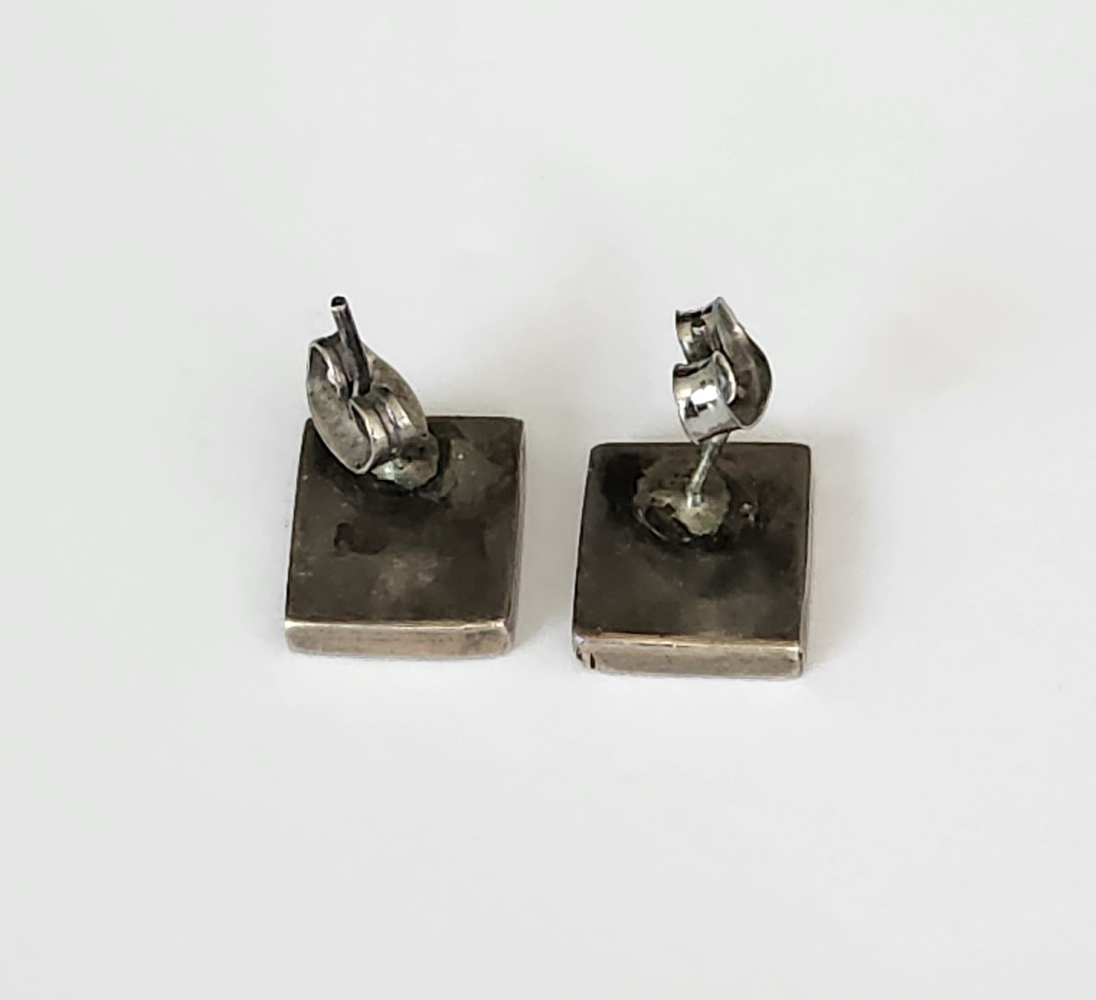 Sterling Silver Turquoise Chip Inlay Stud Post Earrings Native American