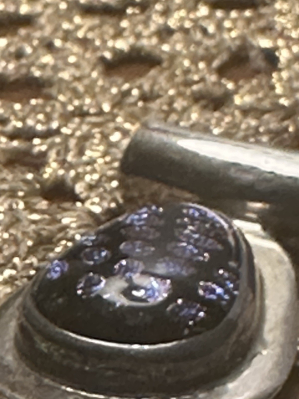 Vintage Teardrop-Shaped Druzy Crystal Pendant Necklace – Dark Mineral Stones