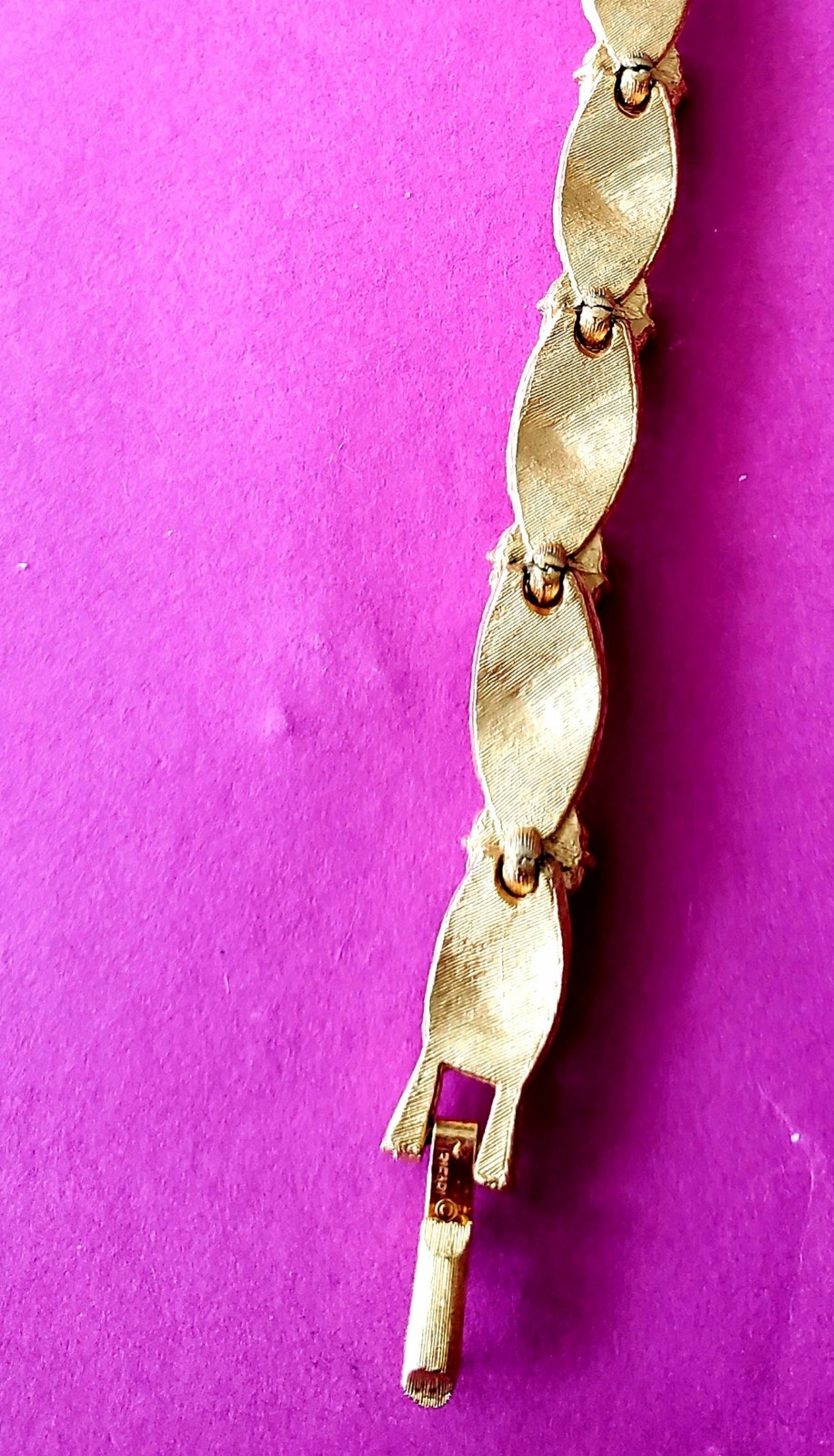 Vintage Crown Trifari Gold Plate Birthday Ribbon Bracelet