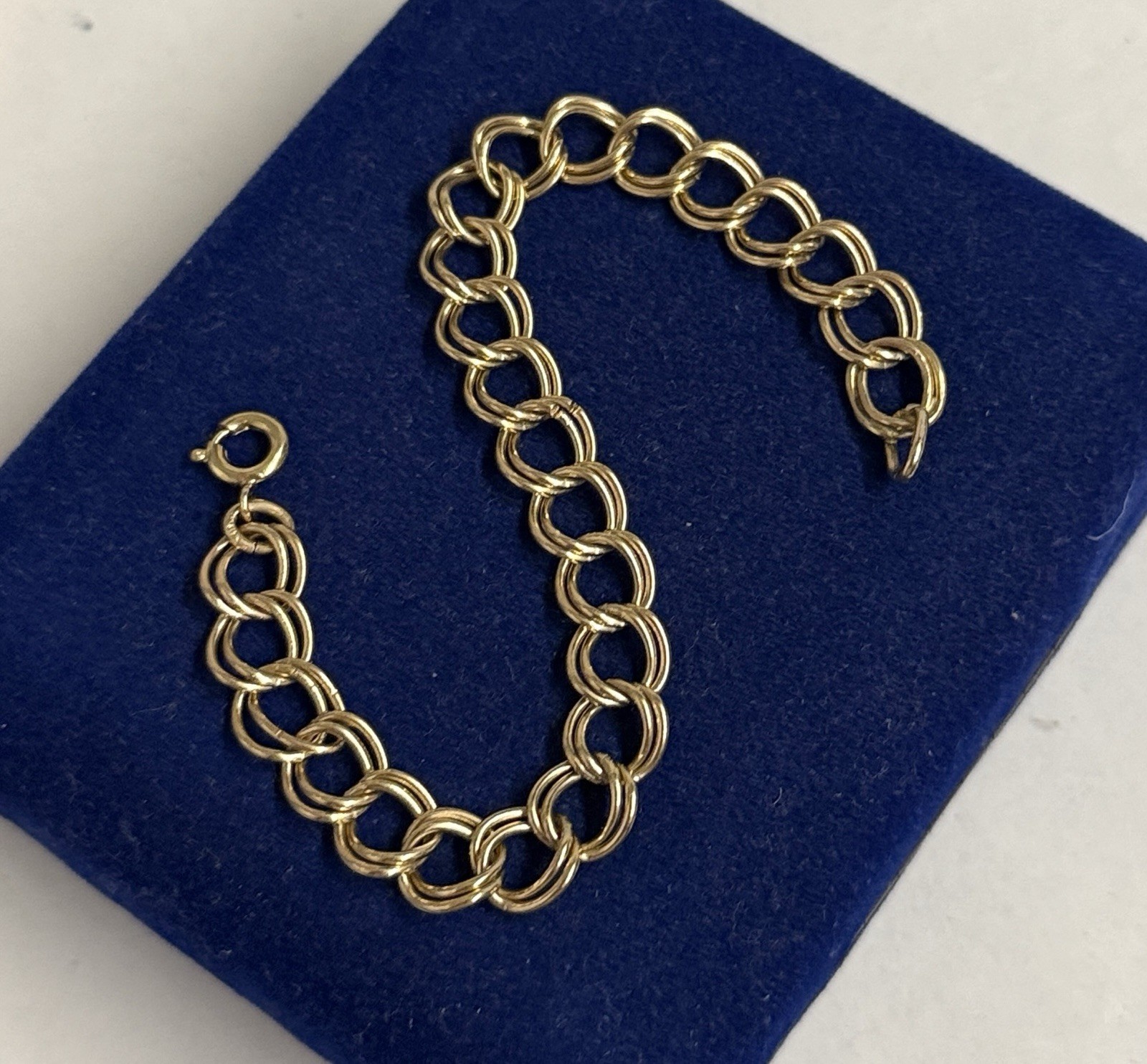 12k Gold Filled Cuban Double Link Bracelet 7” 8g Gf Vtg 8.4mm