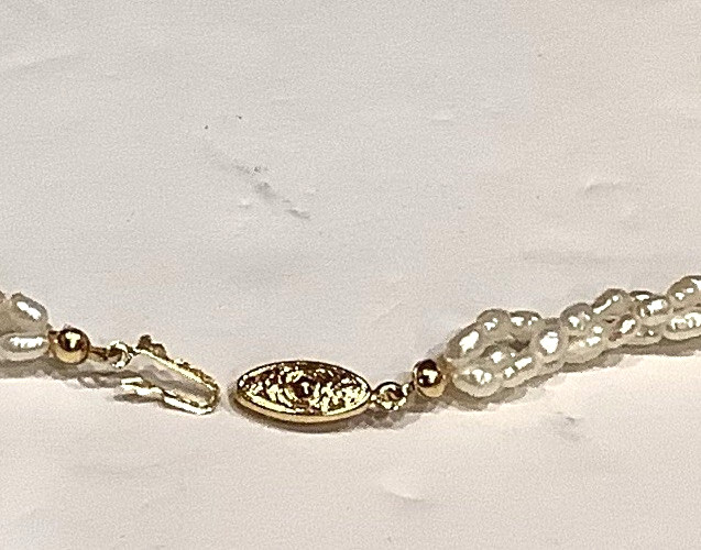 Genuine PEARLS & QUARTZ Necklace Vintage Double Strand GEMSTONES free ship