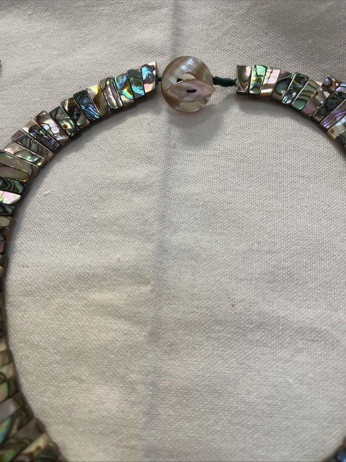Vintage reversible graduated Abalone Paua Shell collar necklace Stunning