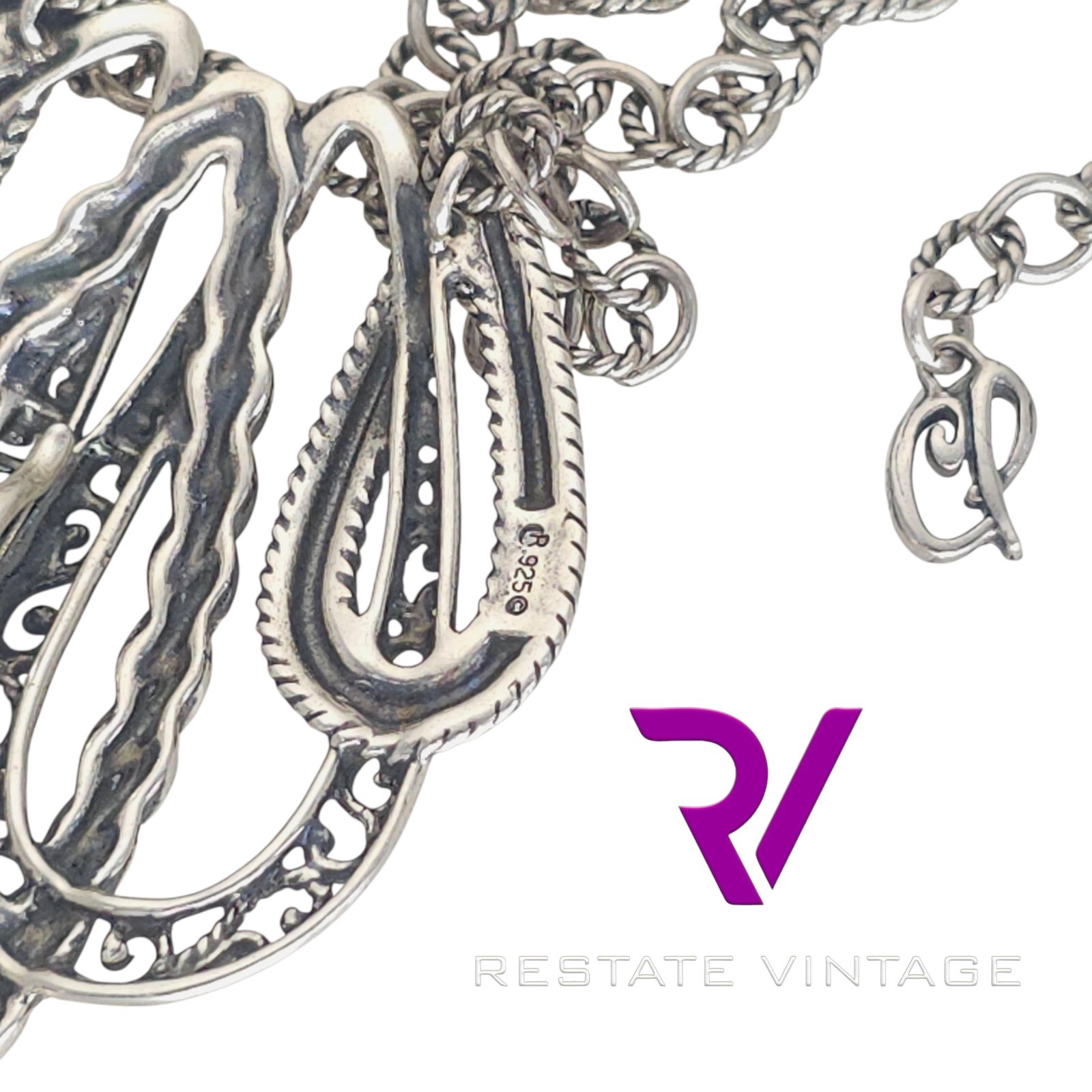 Mint Carolyn Pollack 925 Sterling Silver Lasting Connections Necklace 16″-19″