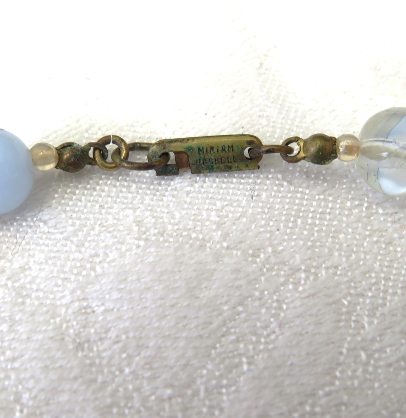 Vintage Miriam Haskell Choker Necklace Glass Beaded Pink Blue Clear Yellow 15″