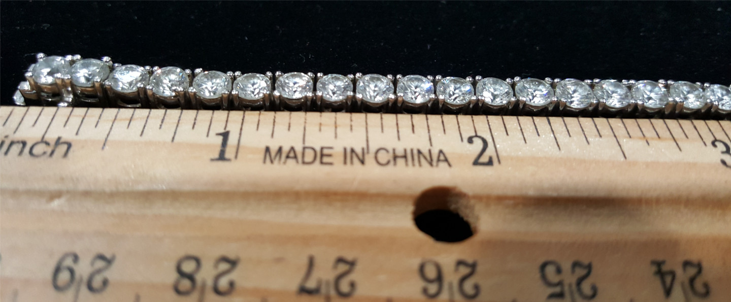 Classic 4mm Simulated Diamond 925 Sterling Silver Tennis Bracelet Chain Vintage