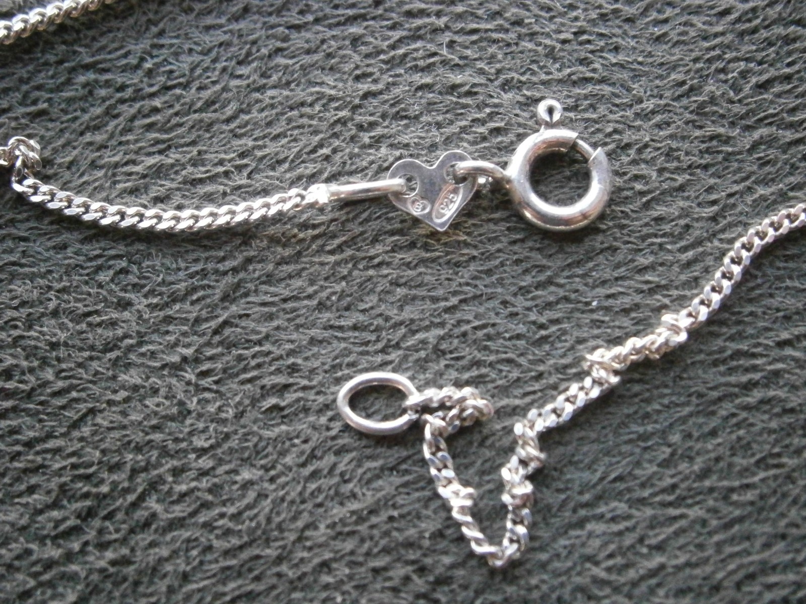 Flat Curb Chain Vintage Sterling Silver Necklace 16.5″ ~ 2.3g