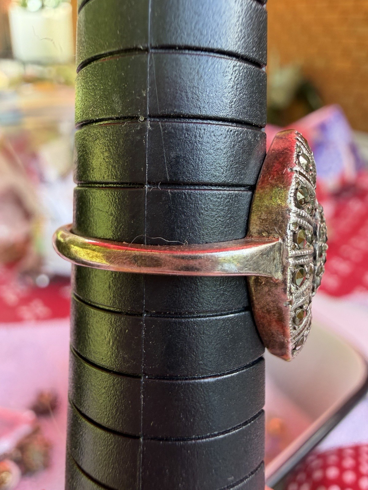 Vintage Antique Beautiful Ring Size 8.75 Sterling Silver