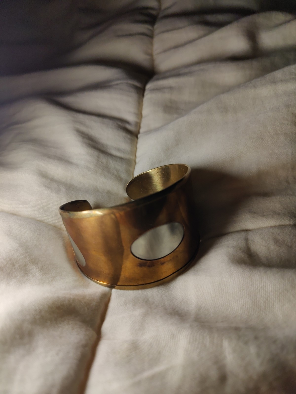 Vintage Modernist Brutalist Cuff Bracelet Copper Brass Silver Artisan