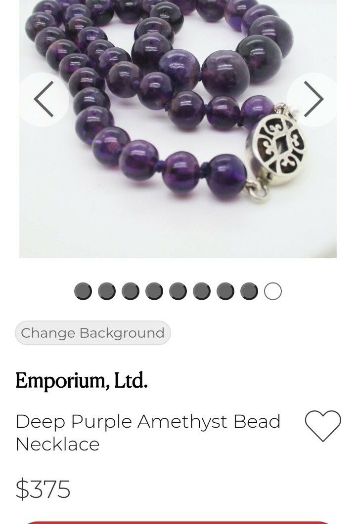 220ct 1940’s Chinese Export 64cm Genuine Amethyst 7-8mm Bead Necklace 49 Grams