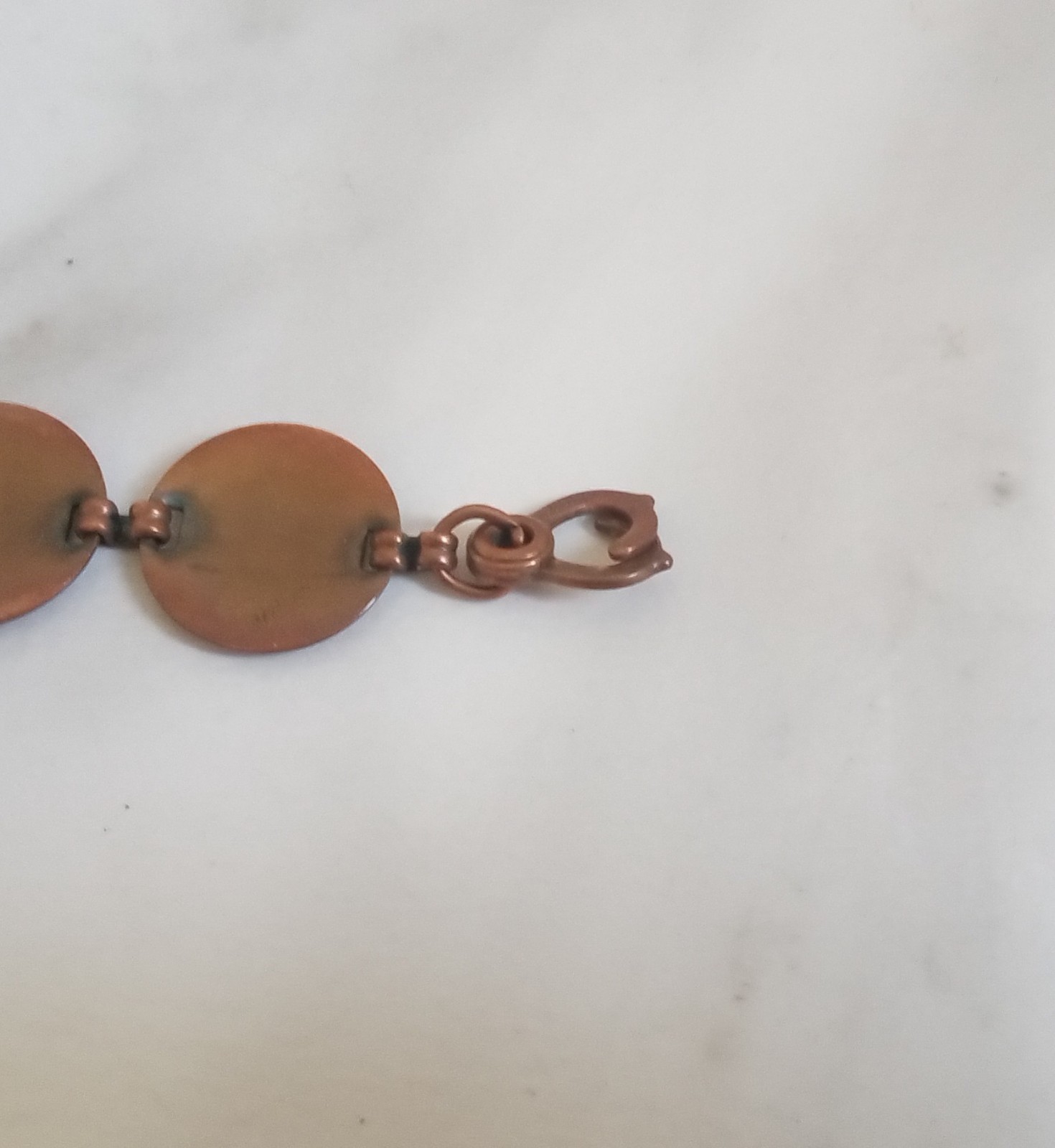 Vintage Copper Bracelet Modernist Design Links and Hook Clasp