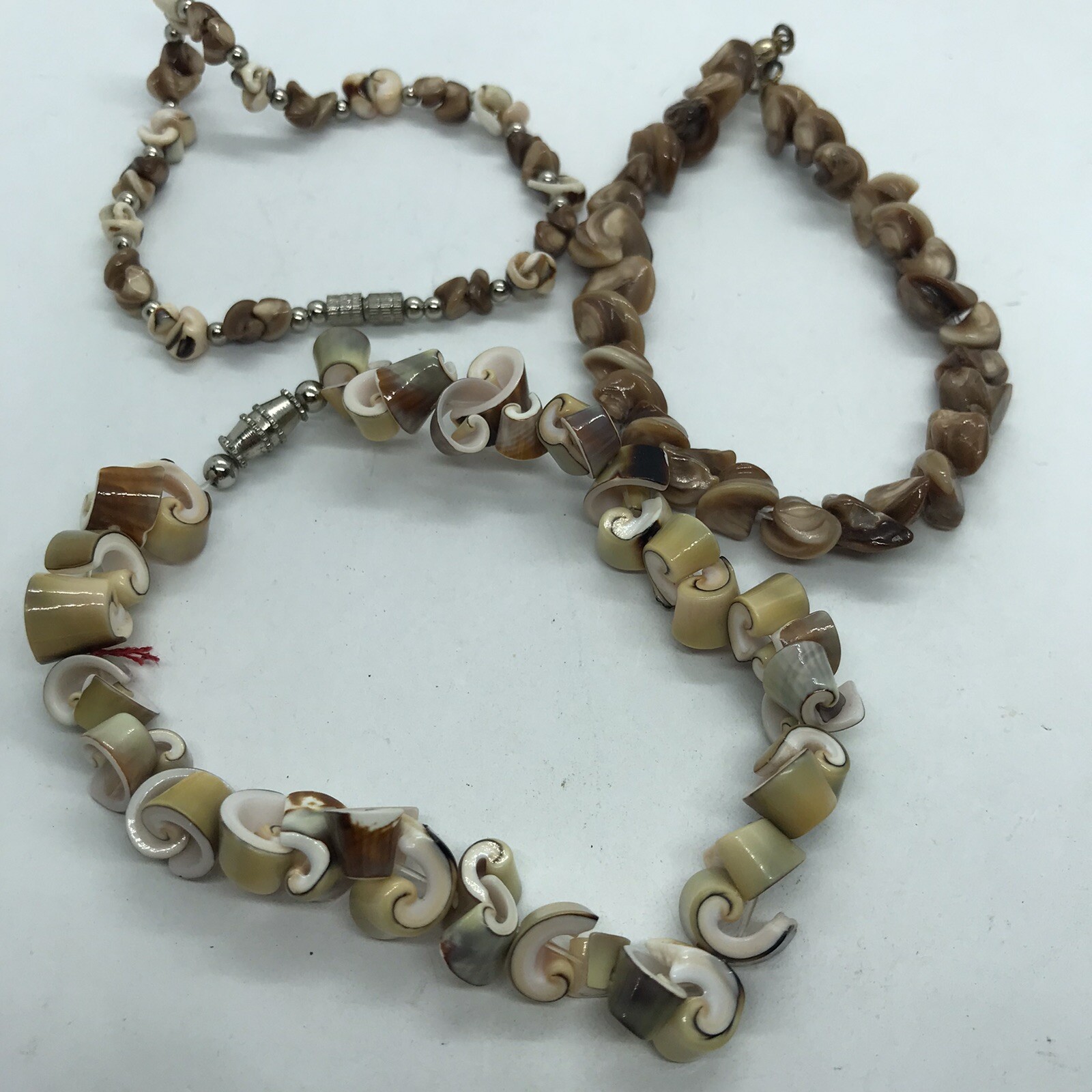 Lot Of Vintage Shell Bracelet boho beach VSCO layering handmade earthtones