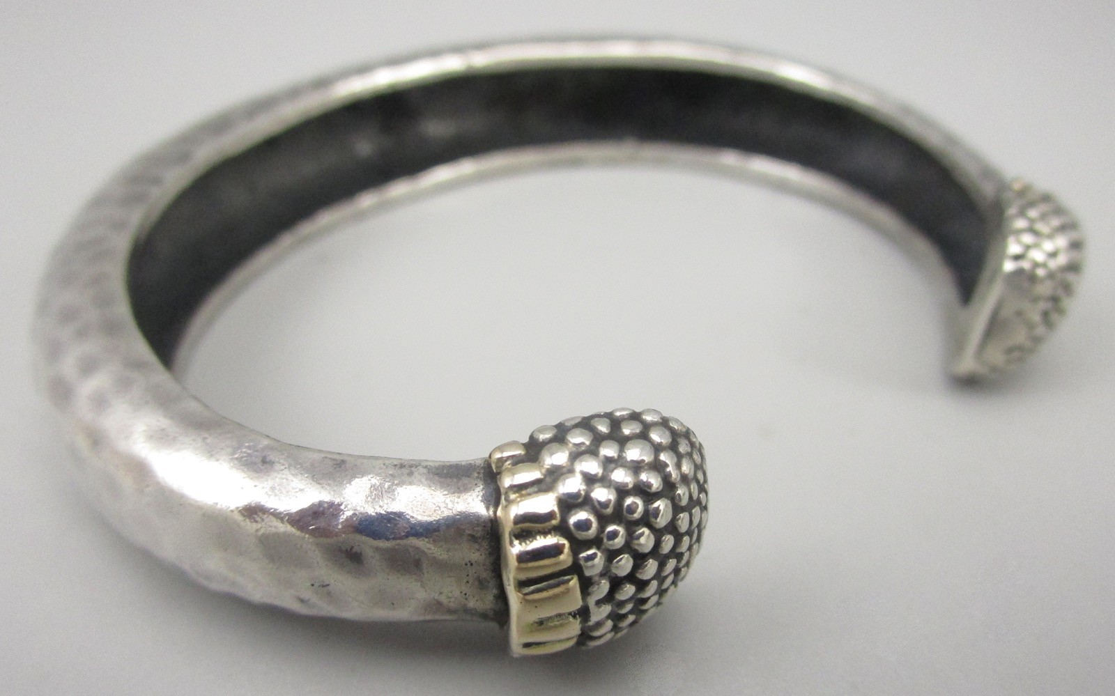 SCARCE DIAN MALOUF STERLING SILVER 14K CUFF BRACELET 40.9G