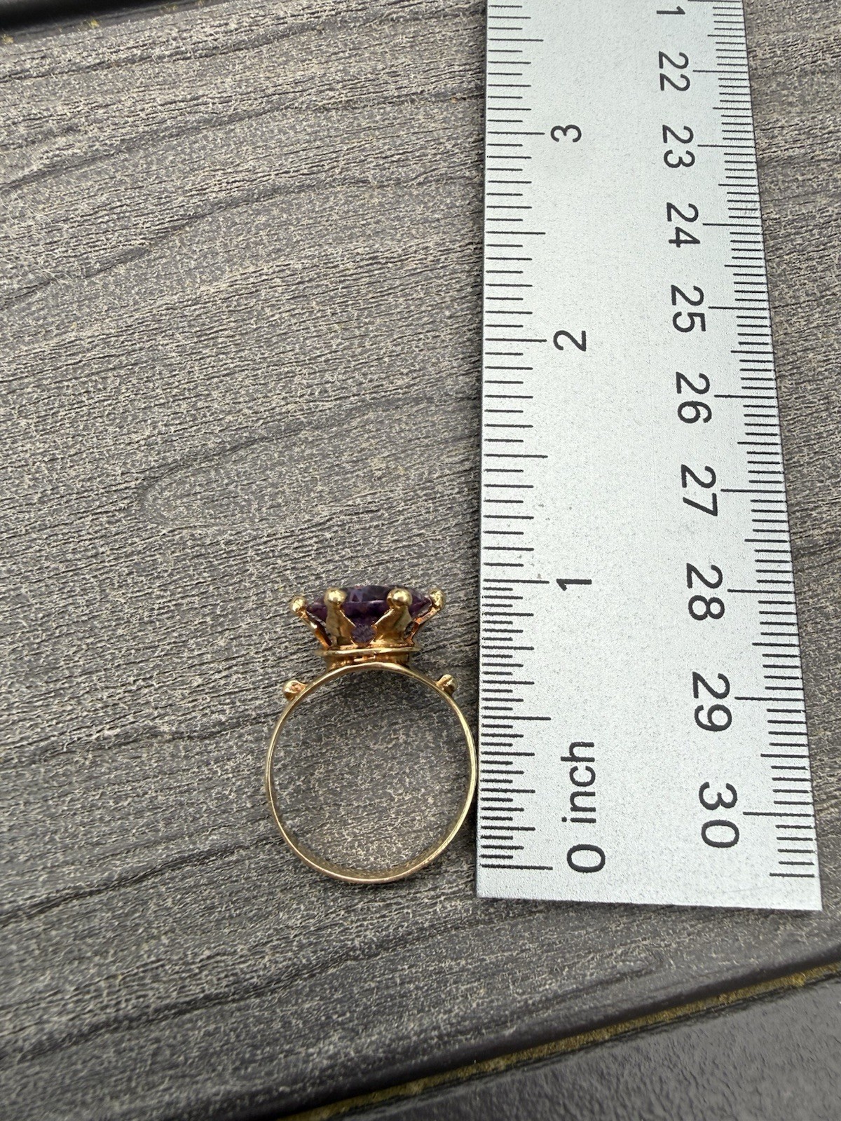 Vintage 14k Yellow Gold 4Ct+ Synthetic Color Change Sapphire Cocktail Ring Sz 7