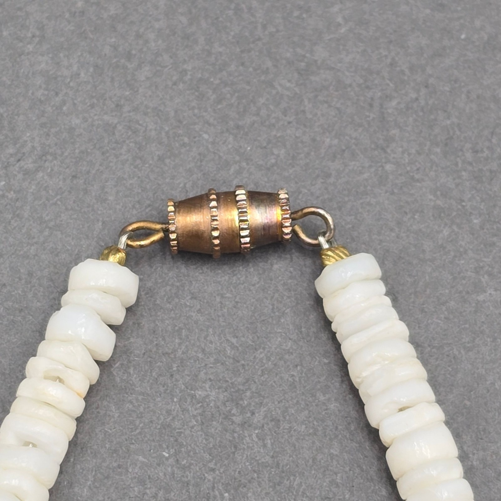 Vintage Puka Shell Coral Choker Necklace Coastal Boho Pink White Beach Jewelry