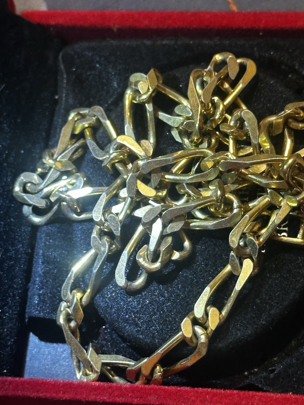 Vintage 1970s Signed Monet Gold-Tone Figaro Chain Necklace 19.5”