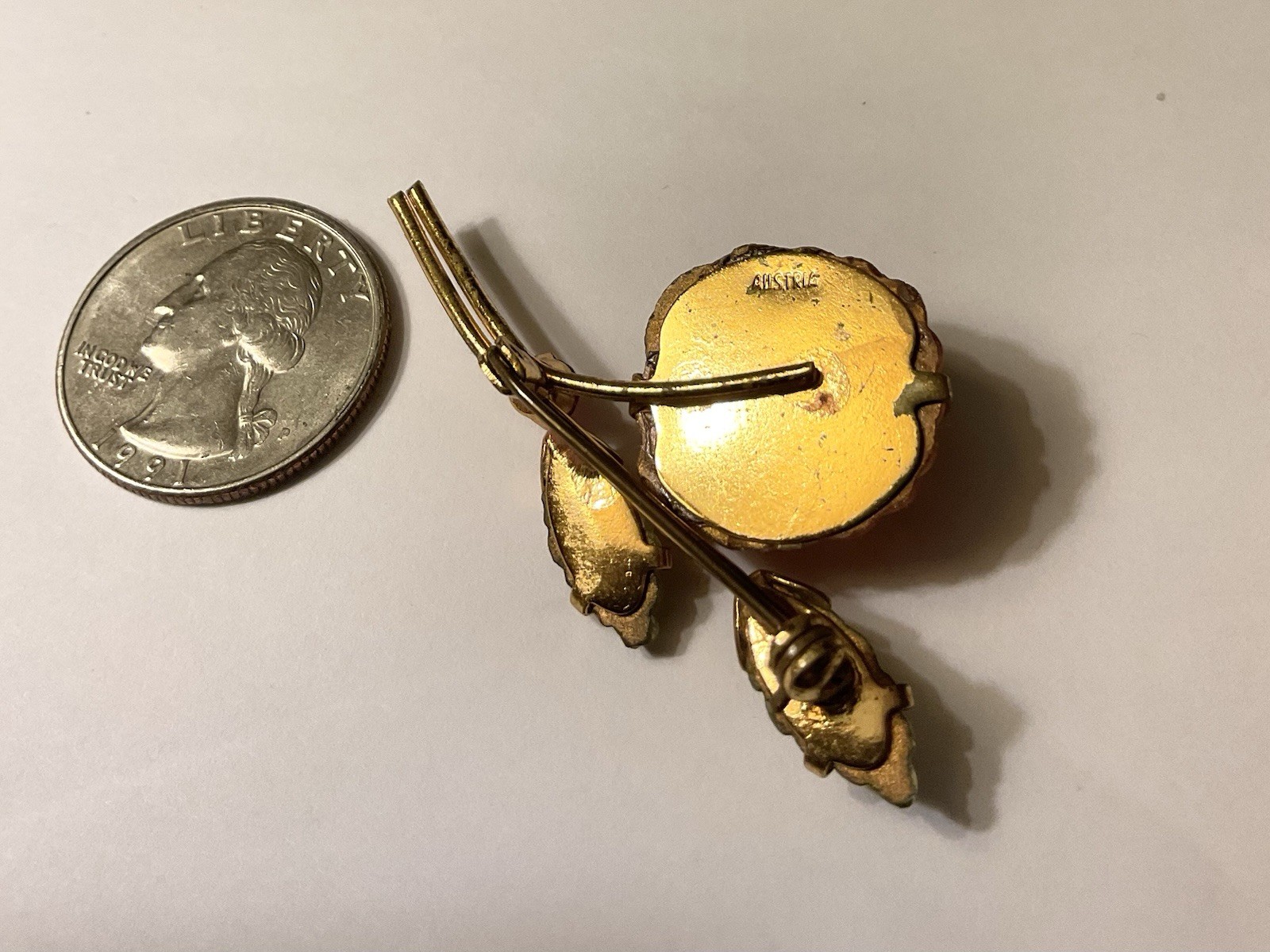 Vintage Austrian Frosted Raspberry Brooch