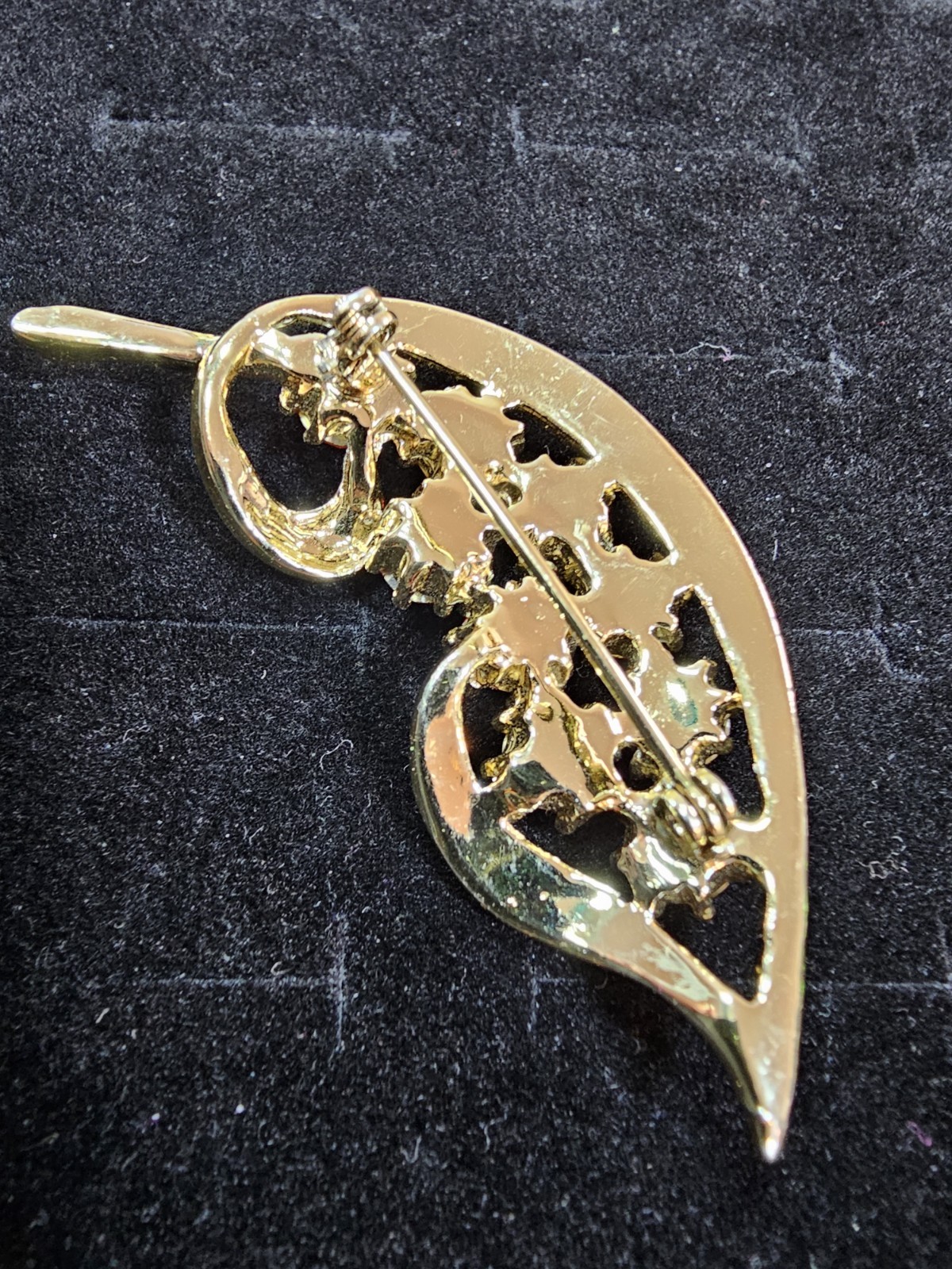 Vintage Pink AB Crystal Brooch Stunning Gold Tone Estate Jewelry
