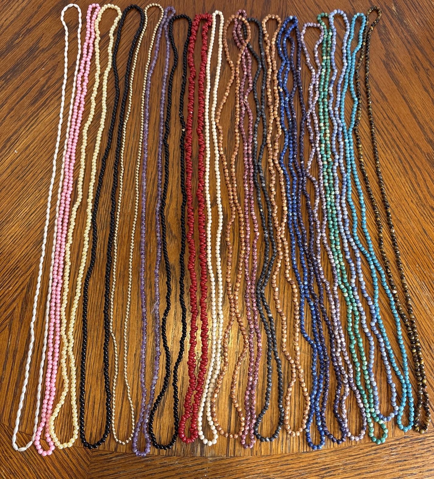 20 Vintage Twist A Bead 80’s Beaded Necklace Stone Pearls, Plastic,Glass,1 Metal