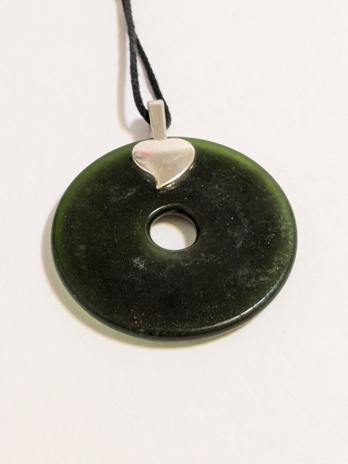 Round Multicolor Resin Pendant And Black Cord Necklace. FLAWED Cord.