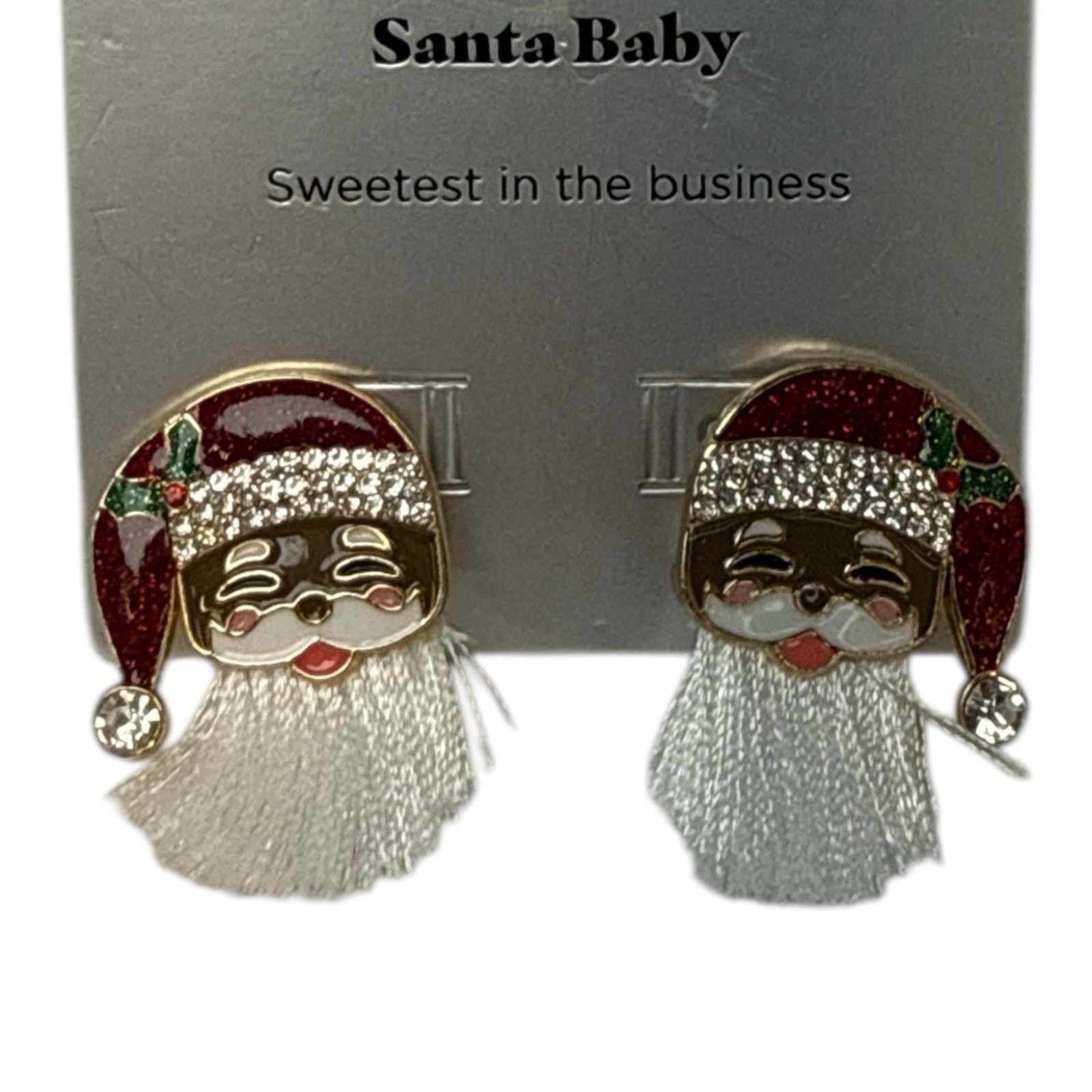 Sugarfix BaubleBar Santa Hat Drop Earrings Red White Holiday NEW