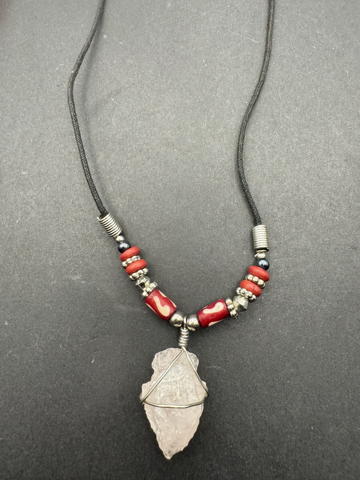 Beautiful Cord Quartz Necklace Stunning Vintage 17”