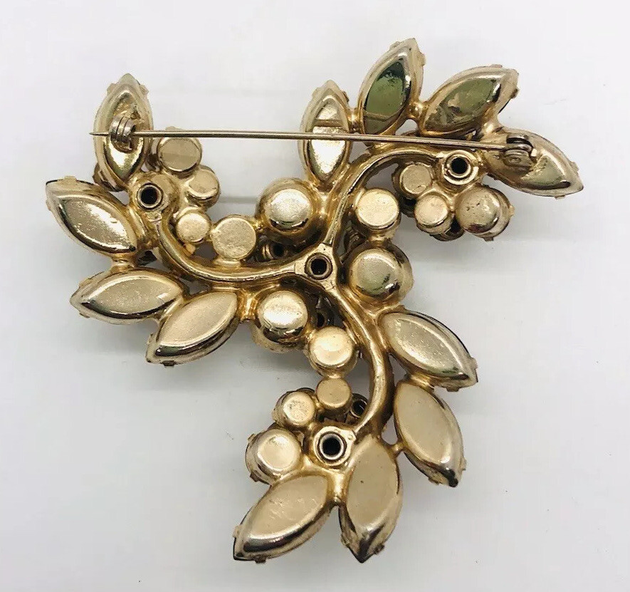 Large JULIANA Delizza & Elster Swirling AB Rhinestone Brooch Vintage Jewelry