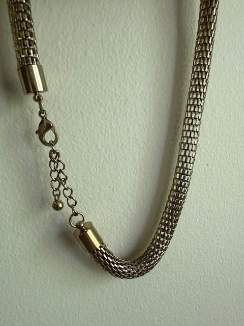 Vintage Chunky Link Mesh Chain Collar Necklace 16-18 ” Adjustable