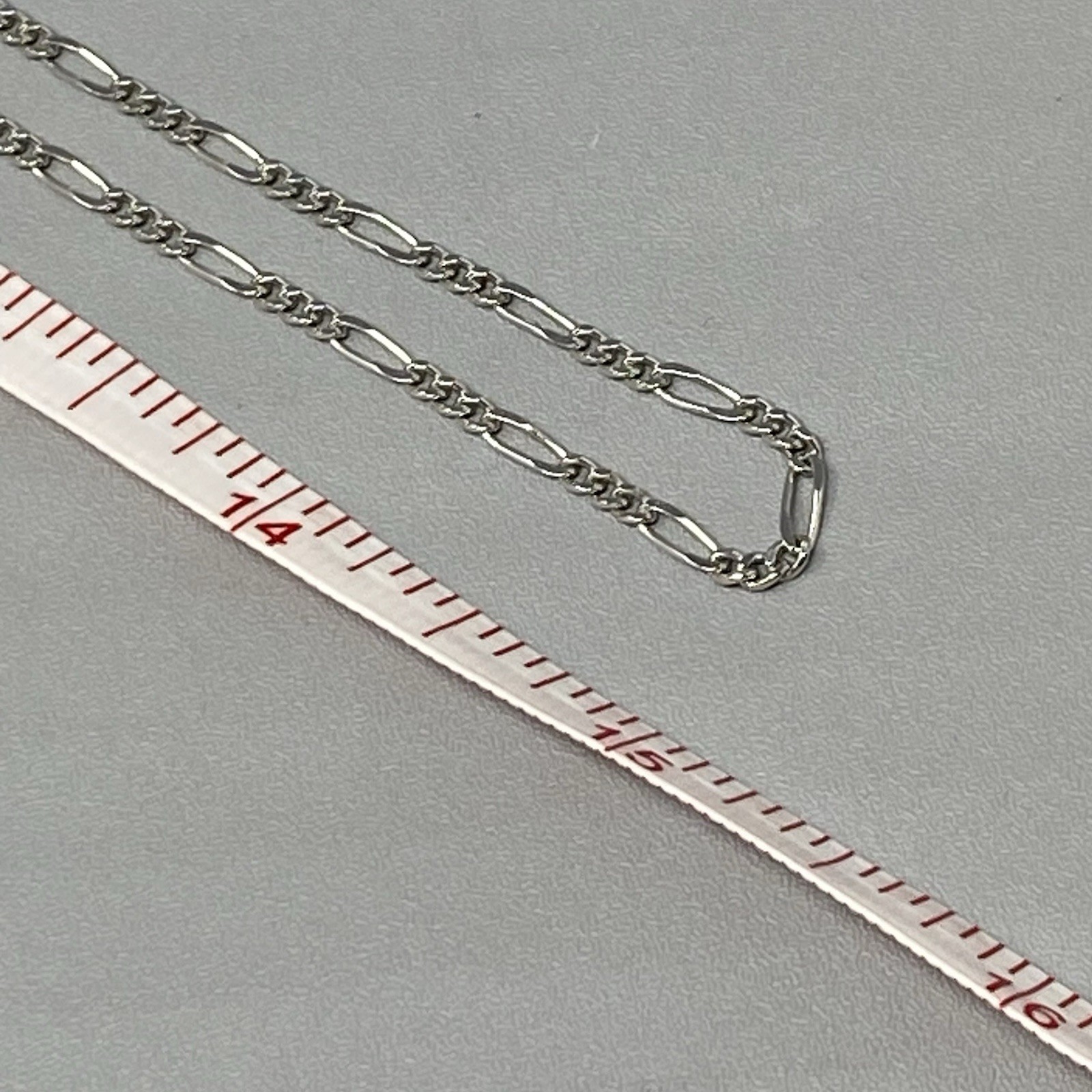 Monet Chain Necklace Figaro Links Silver Tone Long Sister Clasp Signed Retro 30″