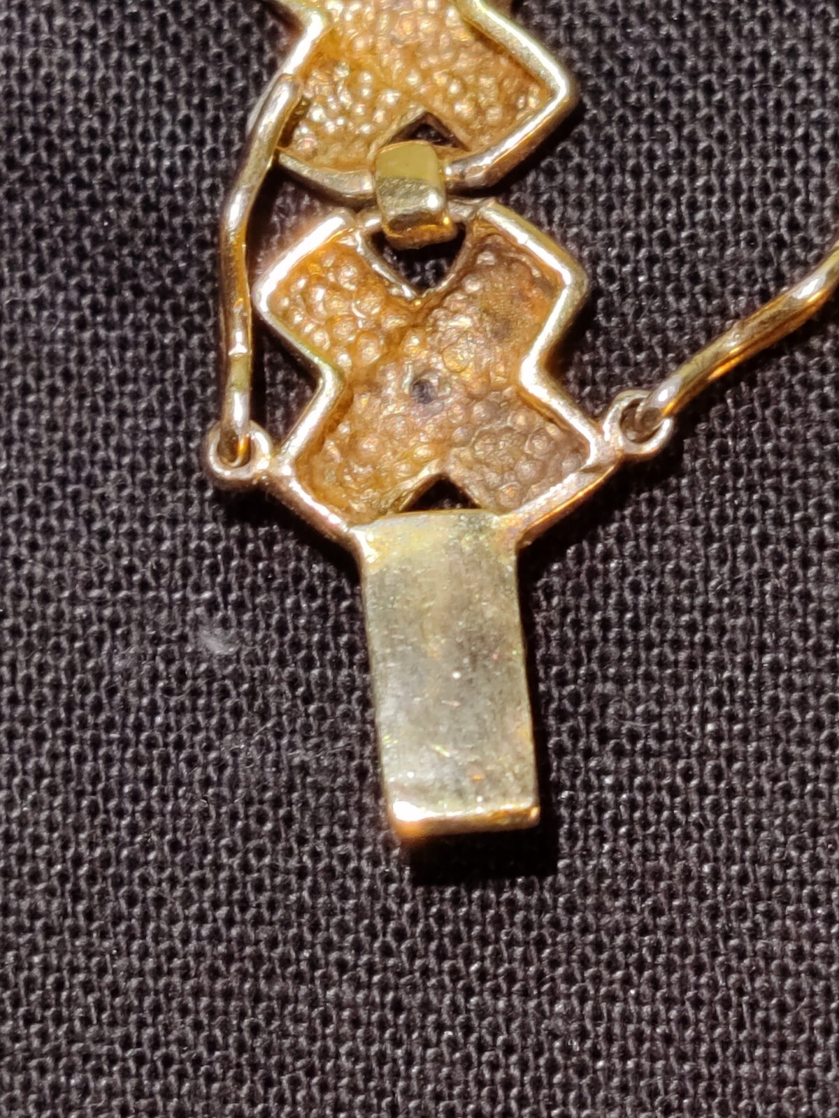 Vintage Gold Vermeil On Sterling Silver 925 X Design bracelet 2 safety Clasps