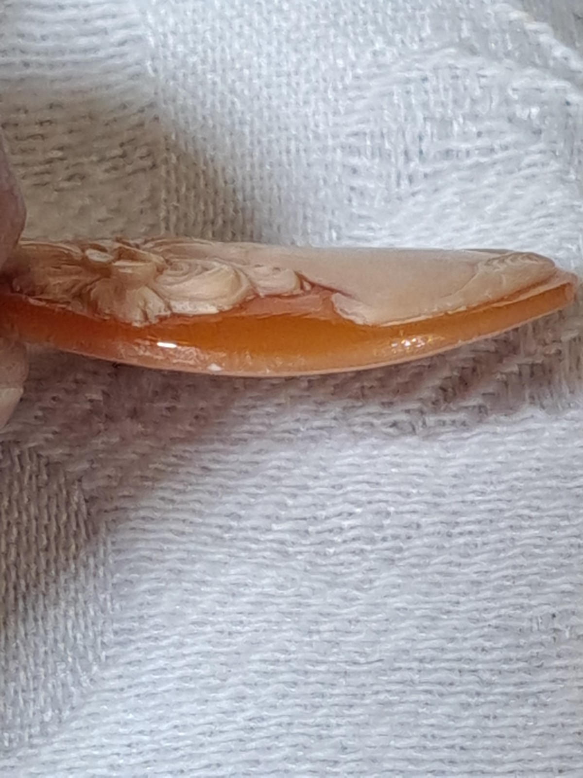 VTG Italian Hand-Carved Shell Cameo Cabochon Loose Stone Right Facing Woman (D)