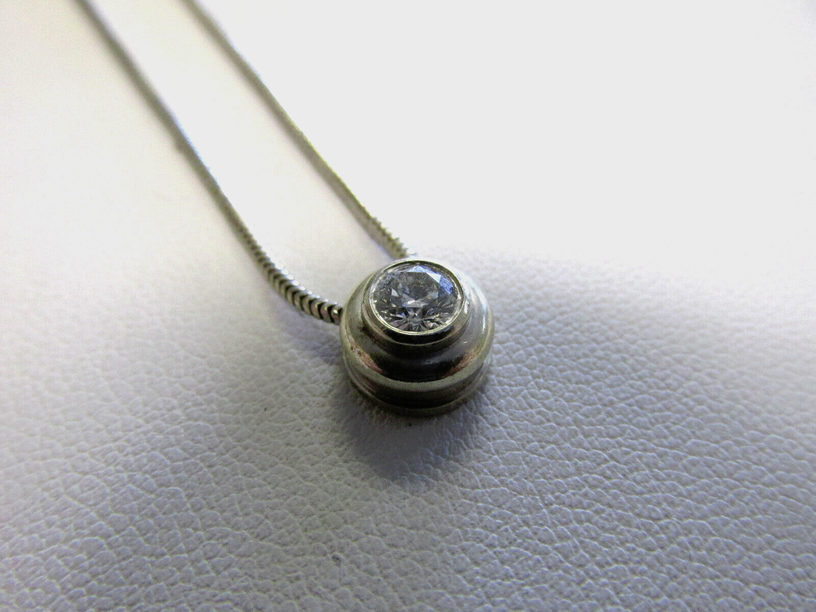 Stunning Solitaire Diamond Necklace VS1-G Snake Chain 19 in. .35 ct MAKE OFFER