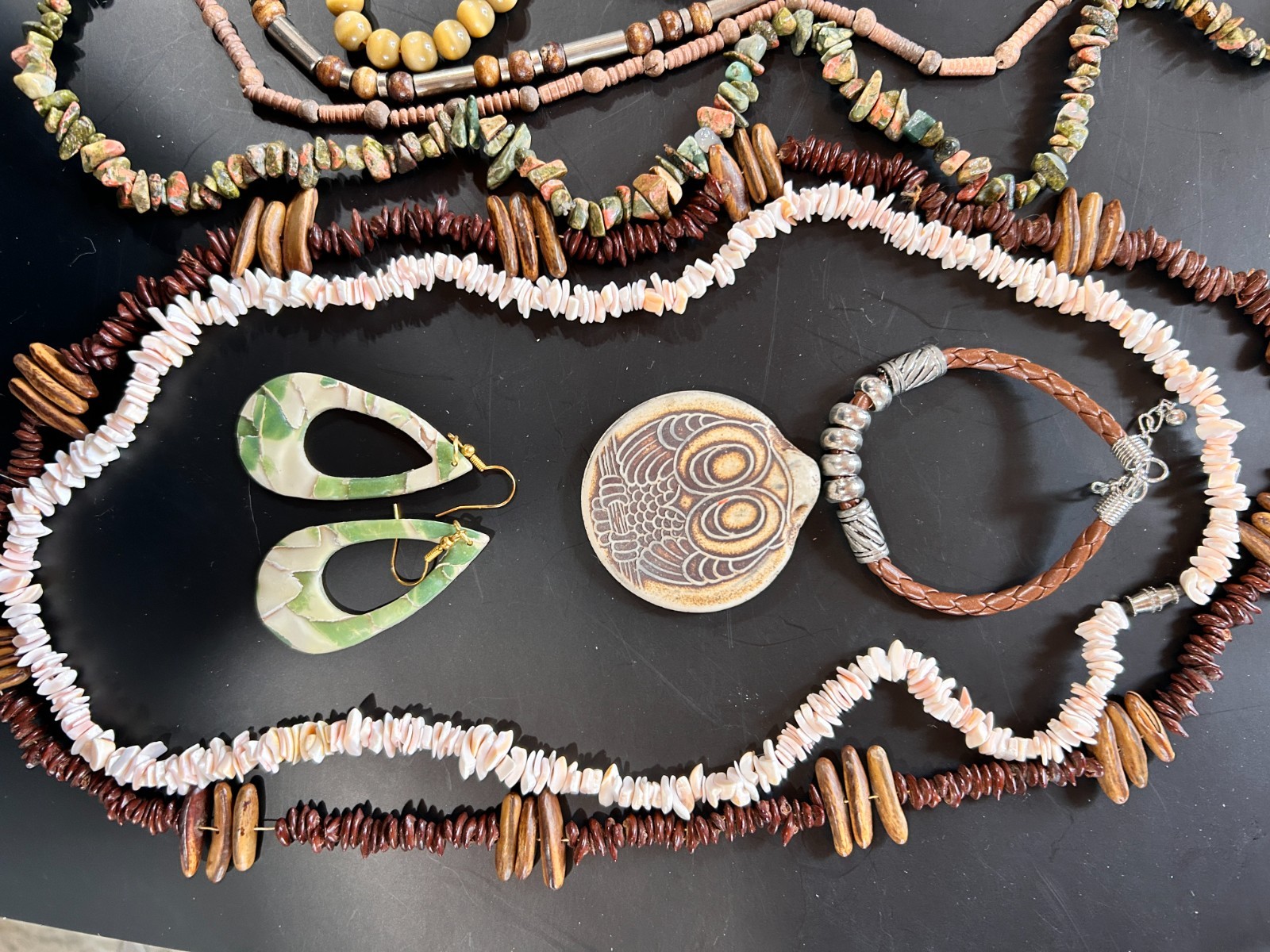 VTG Cottagecore 12 pc Jewelry Mix Nature Boho Necklaces Bracelets Ring Pendant