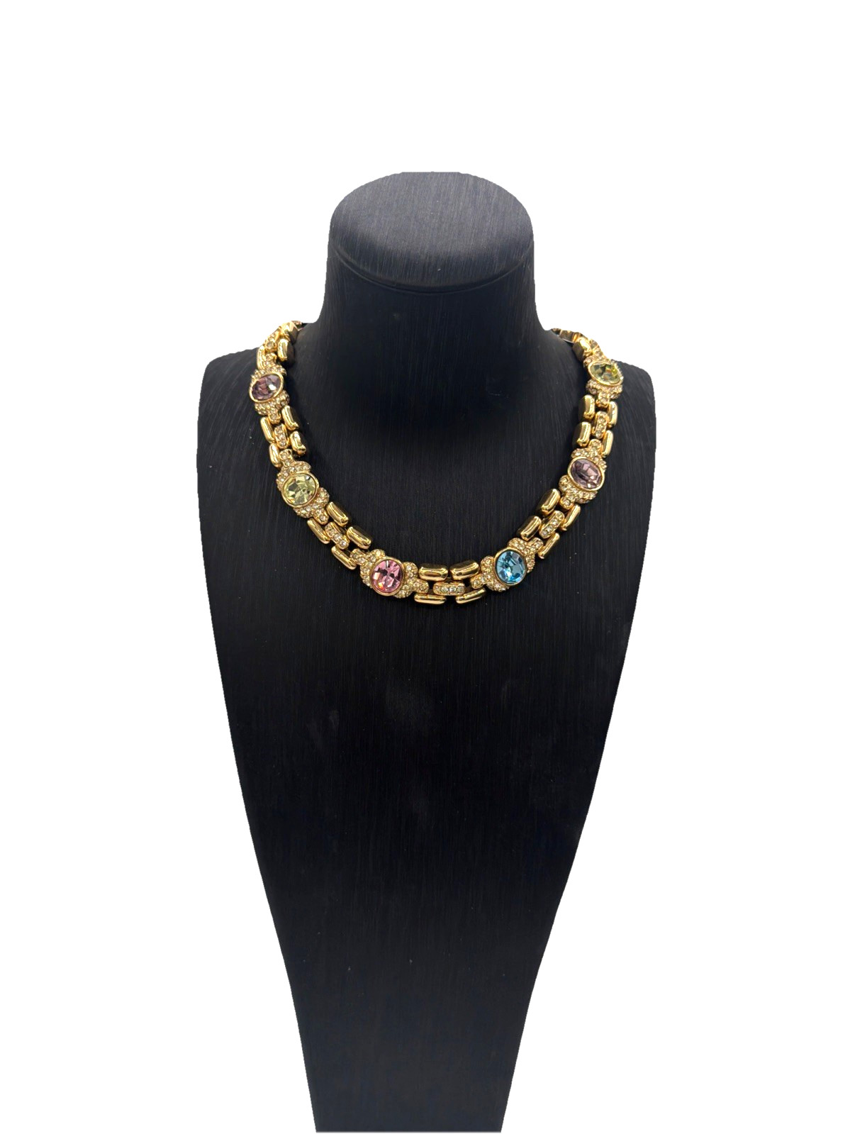 Rare Vintage Signed Ciner Multi‑Color Rhinestone Necklace | Stunning Collectable