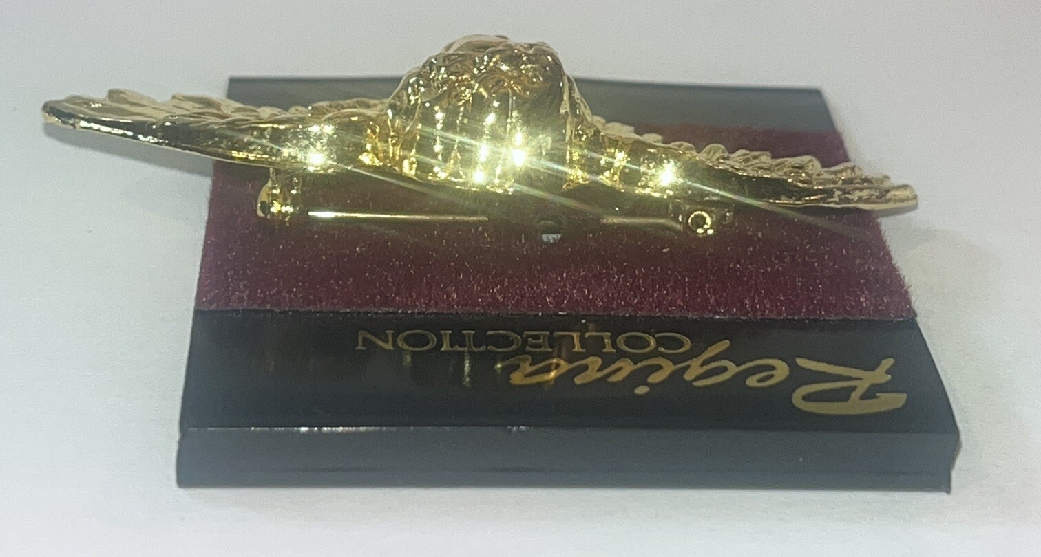 VTG 80s Angel Cherub Cupid Pin Brooch Gold Tone Lg Wings Chunky Putti Jewelry