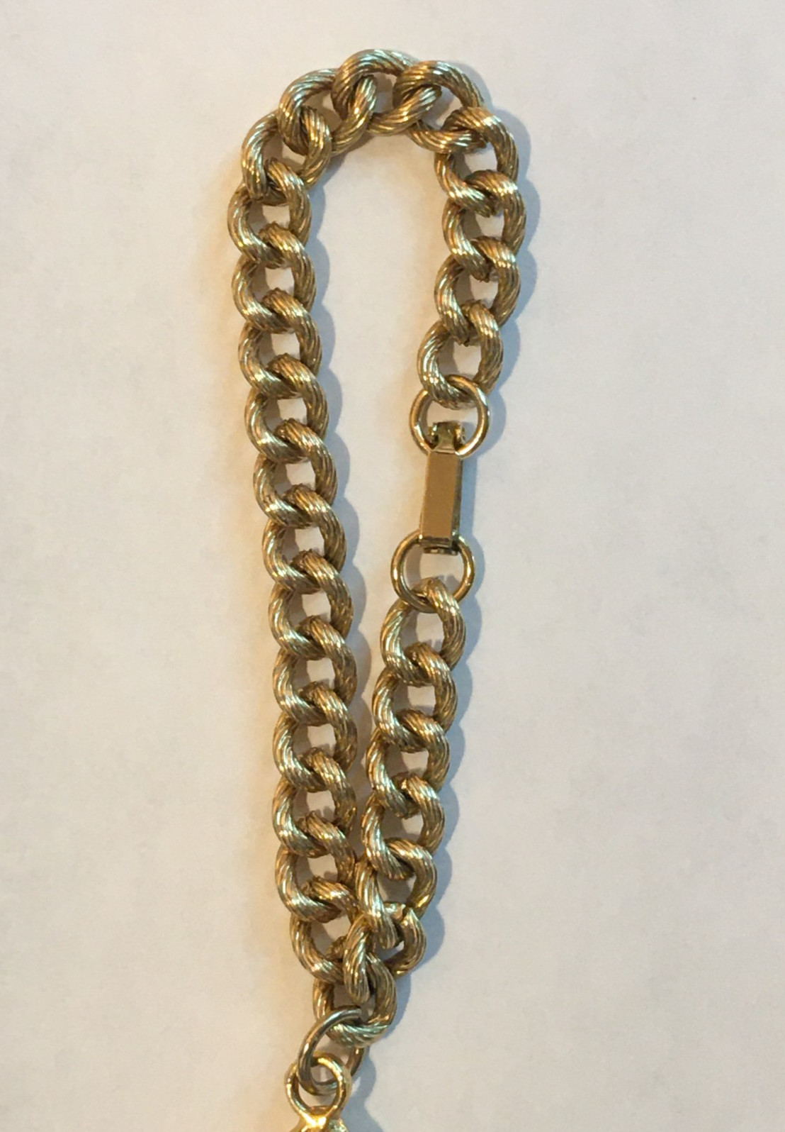 VINTAGE CHUNKY 3D FIGURAL GOLD TURTLE CHARM BRACELET – POSSIBLY LILLY PULITZER?